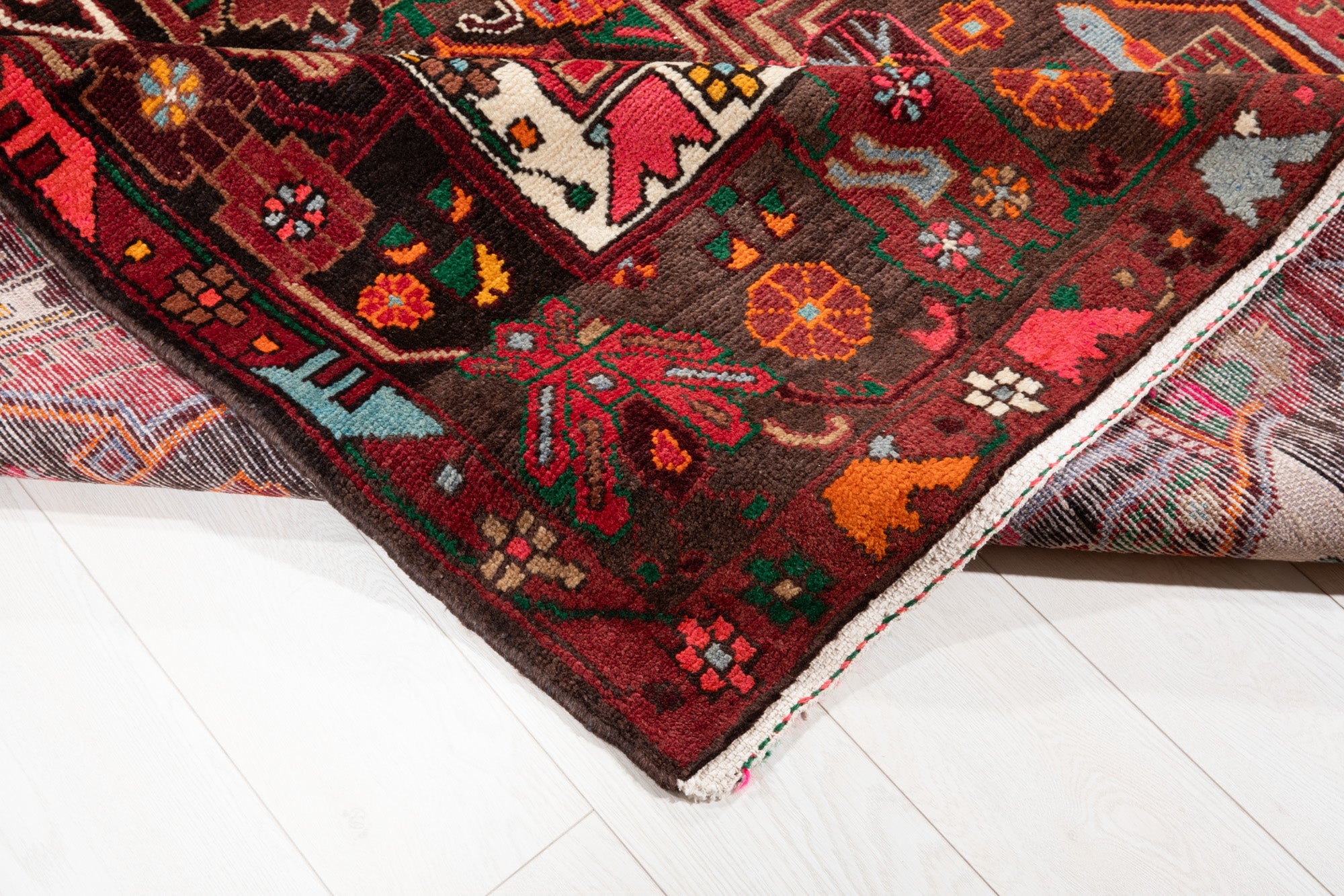 Hand-Knotted Vintage Wool Area Rug – 11' 4" x 5' 7" (345 x 171 cm) - Yasi & Fara