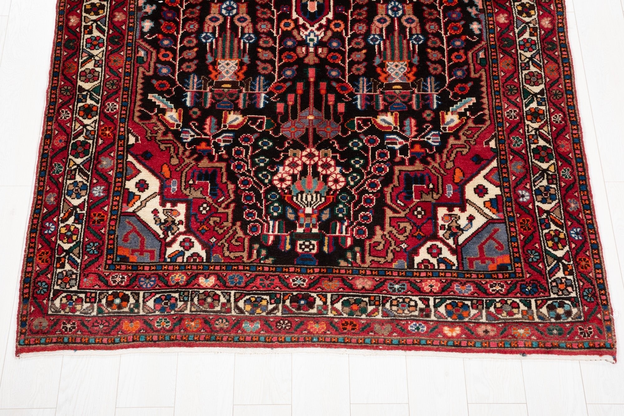 Hand-Knotted Vintage Wool Area Rug – 11' 3" x 5' 3" (342 x 159 cm) - Yasi & Fara
