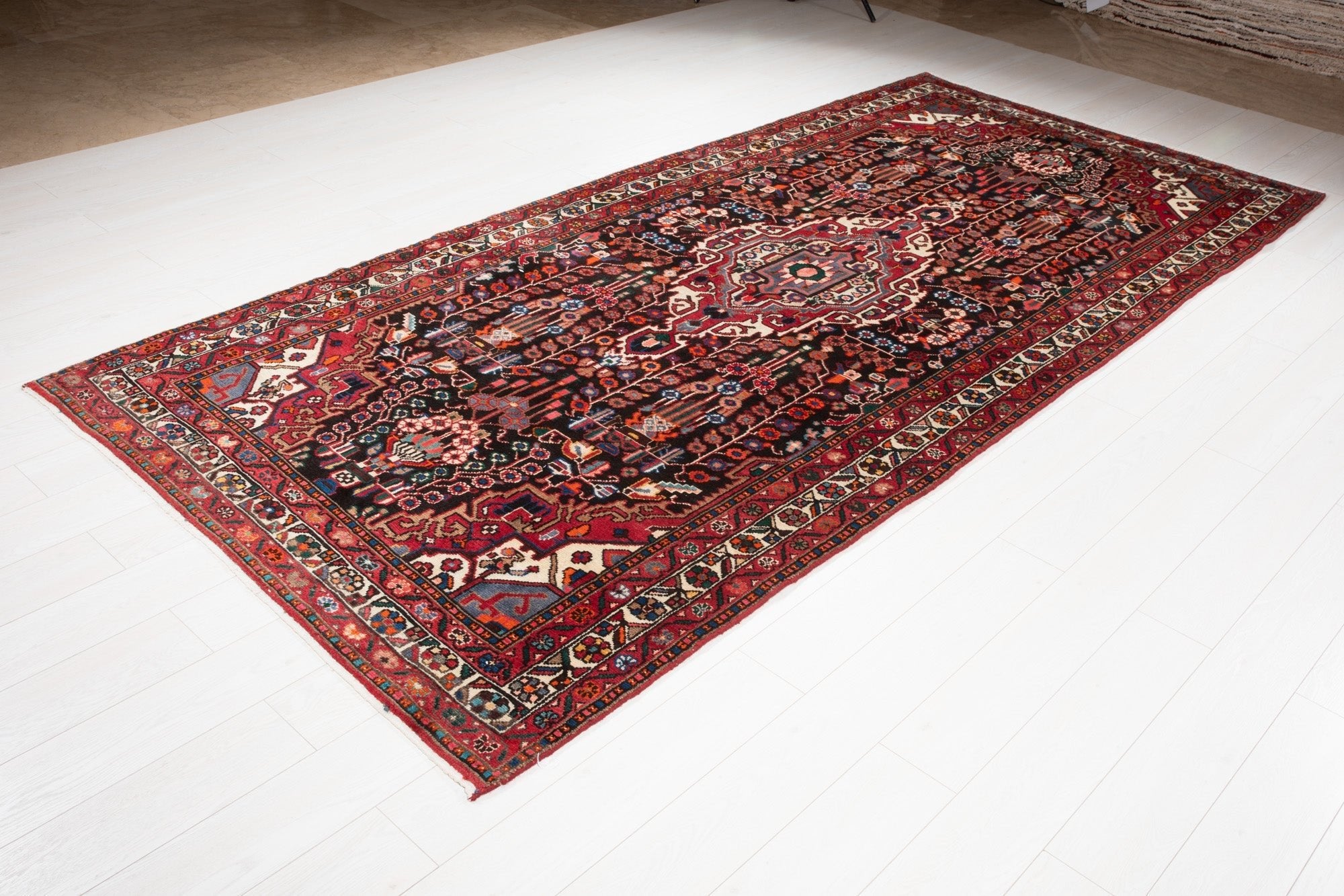 Hand-Knotted Vintage Wool Area Rug – 11' 3" x 5' 3" (342 x 159 cm) - Yasi & Fara