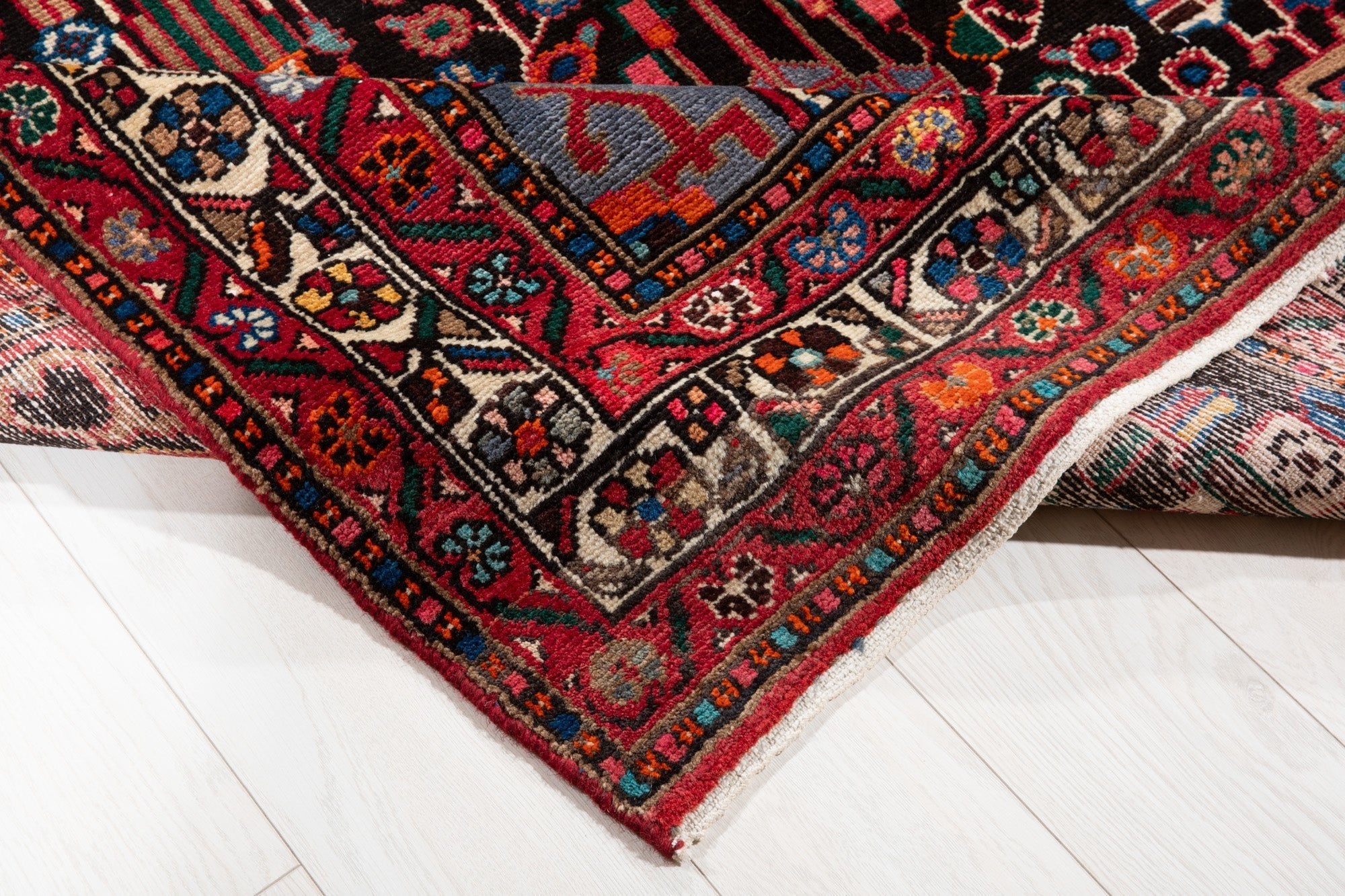 Hand-Knotted Vintage Wool Area Rug – 11' 3" x 5' 3" (342 x 159 cm) - Yasi & Fara