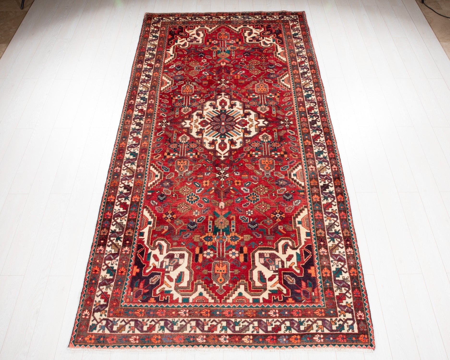 Hand-Knotted Vintage Wool Area Rug – 10' 9" x 5' 3" (327 x 161 cm) - Yasi & Fara
