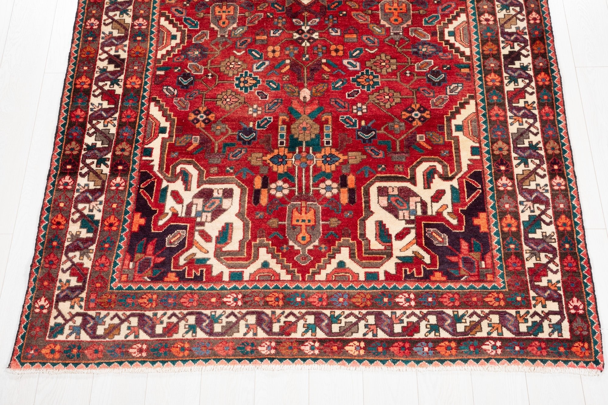 Hand-Knotted Vintage Wool Area Rug – 10' 9" x 5' 3" (327 x 161 cm) - Yasi & Fara