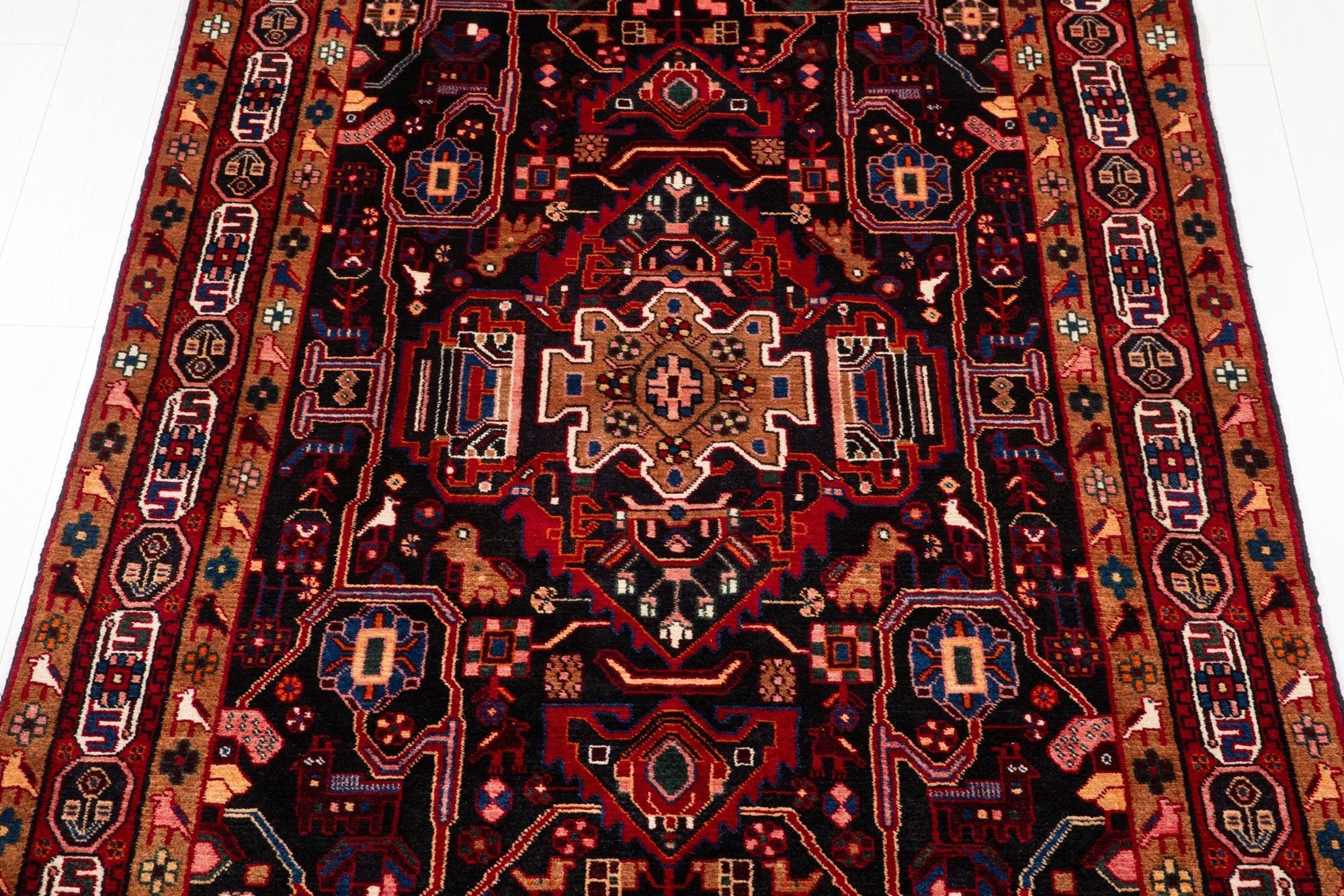 Hand-Knotted Vintage Wool Area Rug – 9' 9" x 4' 11" (297 x 149 cm) - Yasi & Fara