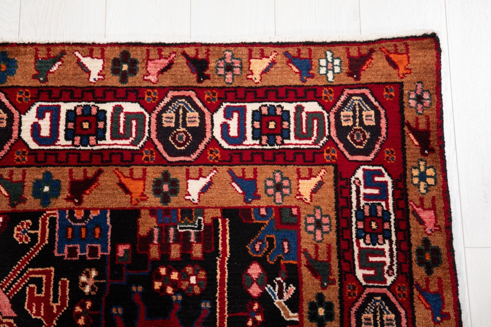 Hand-Knotted Vintage Wool Area Rug – 9' 9" x 4' 11" (297 x 149 cm) - Yasi & Fara