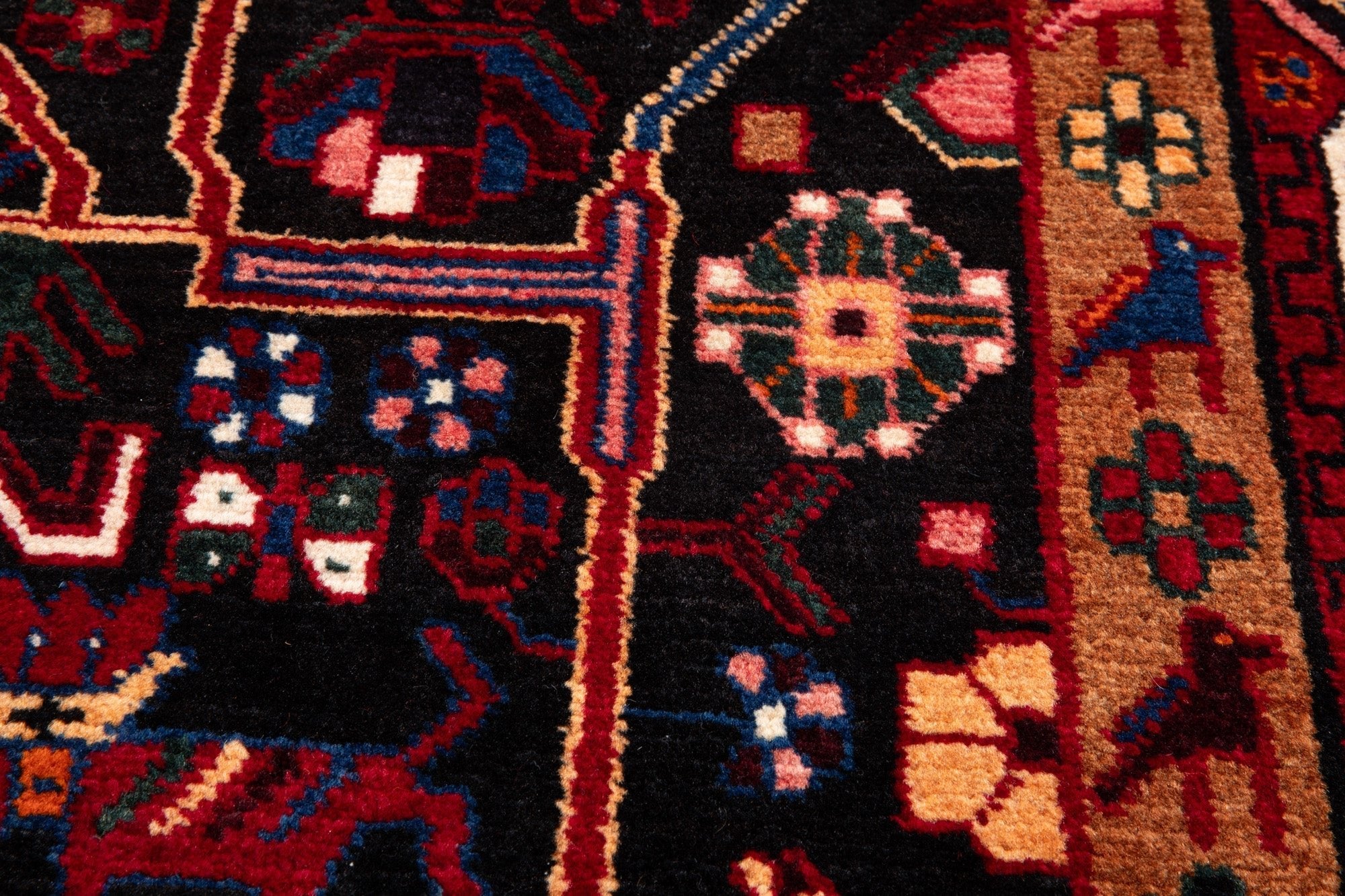 Hand-Knotted Vintage Wool Area Rug – 9' 9" x 4' 11" (297 x 149 cm) - Yasi & Fara