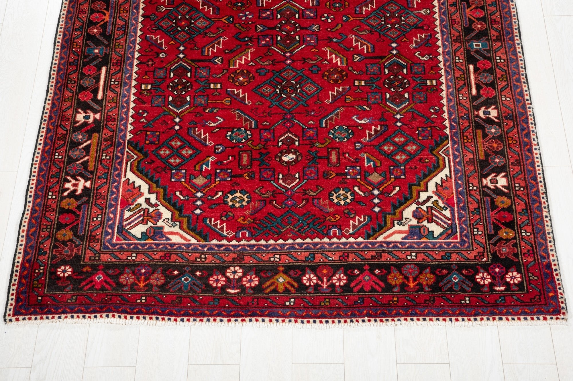 Hand-Knotted Vintage Wool Area Rug – 10' 10" x 5' 3" (330 x 161 cm) - Yasi & Fara