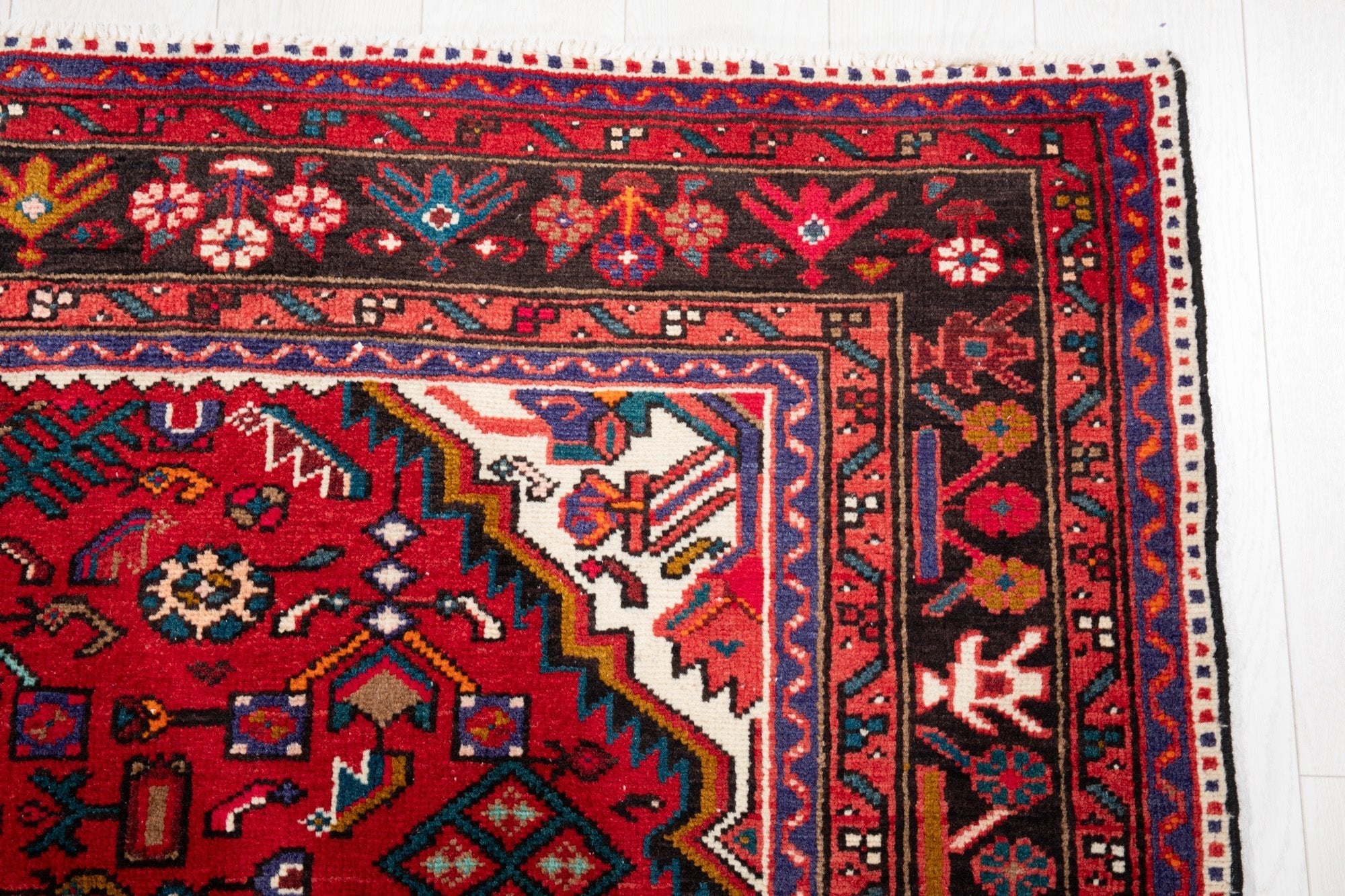 Hand-Knotted Vintage Wool Area Rug – 10' 10" x 5' 3" (330 x 161 cm) - Yasi & Fara