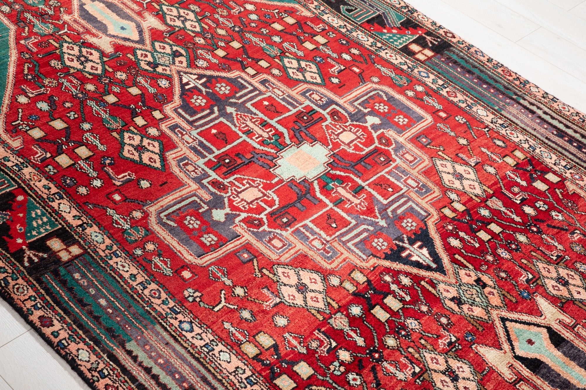 Hand-Knotted Vintage Wool Area Rug – 11' 1" x 5' (338 x 153 cm) - Yasi & Fara