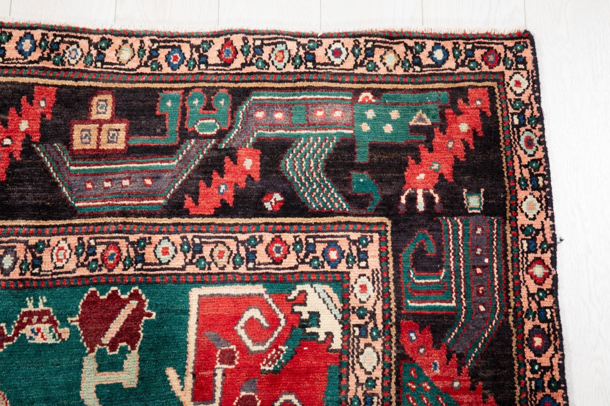 Hand-Knotted Vintage Wool Area Rug – 11' 1" x 5' (338 x 153 cm) - Yasi & Fara