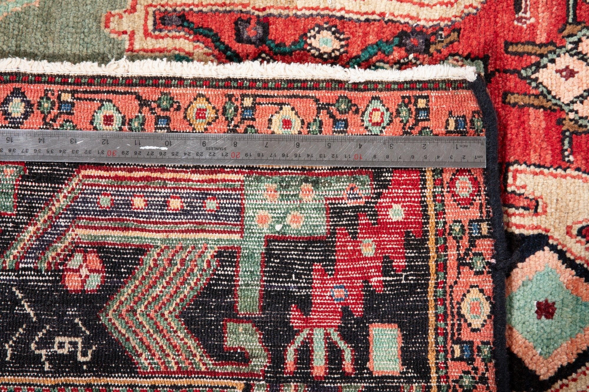 Hand-Knotted Vintage Wool Area Rug – 11' 1" x 5' (338 x 153 cm) - Yasi & Fara