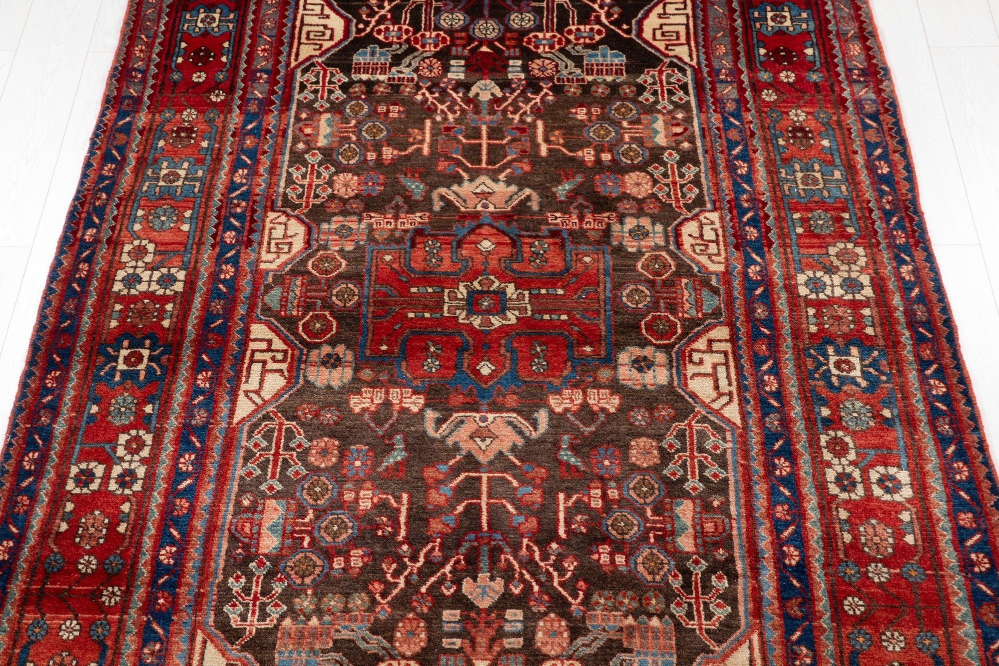 Hand-Knotted Vintage Wool Area Rug – 10' 7" x 5' 4" (323 x 162 cm) - Yasi & Fara