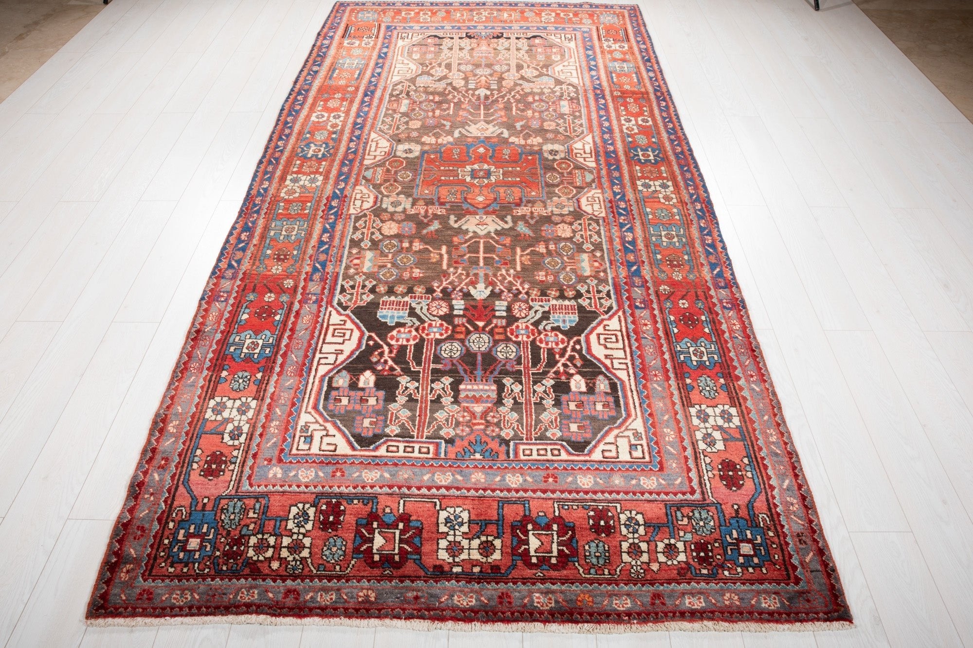 Hand-Knotted Vintage Wool Area Rug – 10' 7" x 5' 4" (323 x 162 cm) - Yasi & Fara