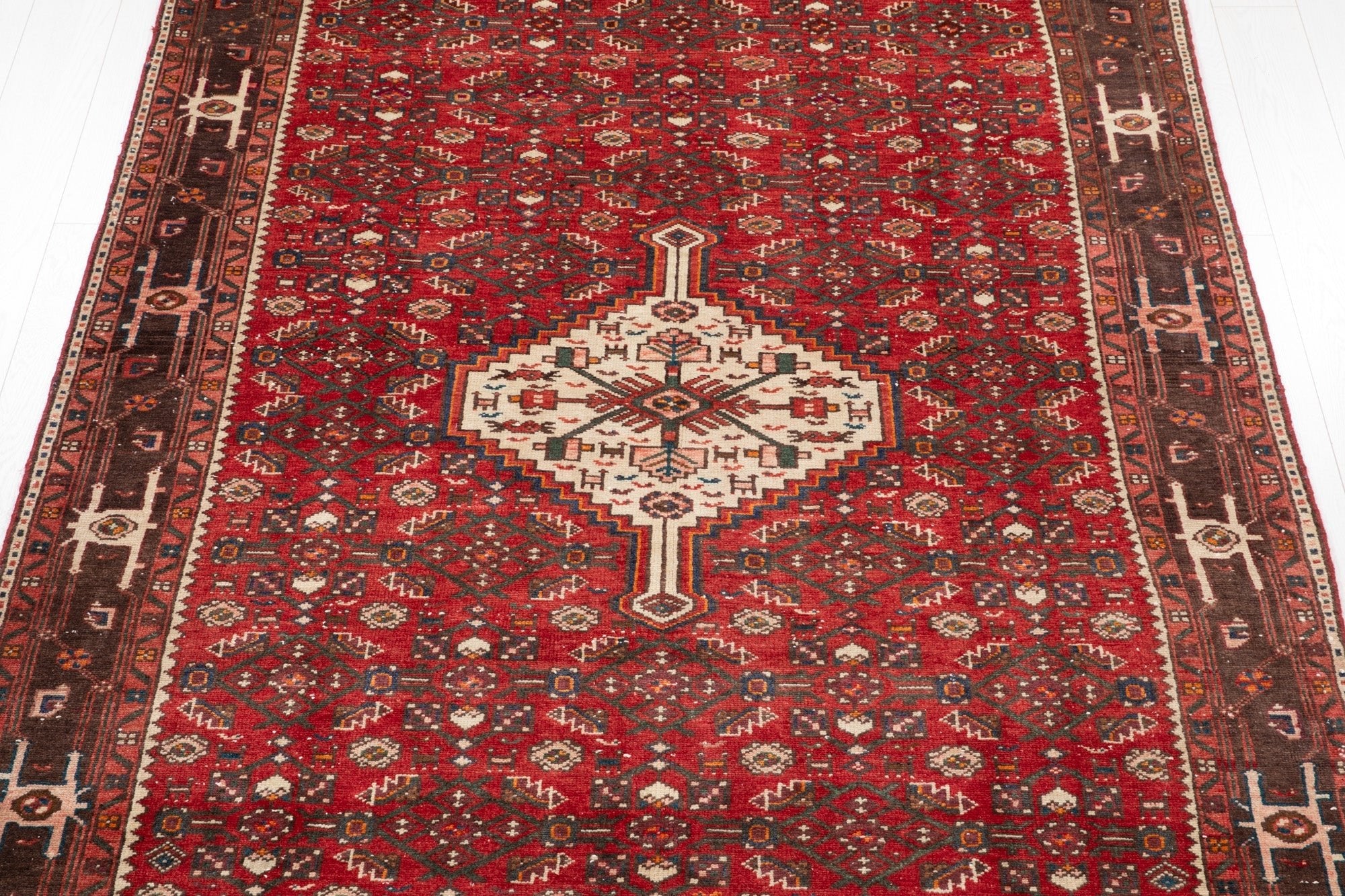 Hand-Knotted Vintage Wool Area Rug – 10' 6" x 5' 10" (321 x 178 cm) - Yasi & Fara