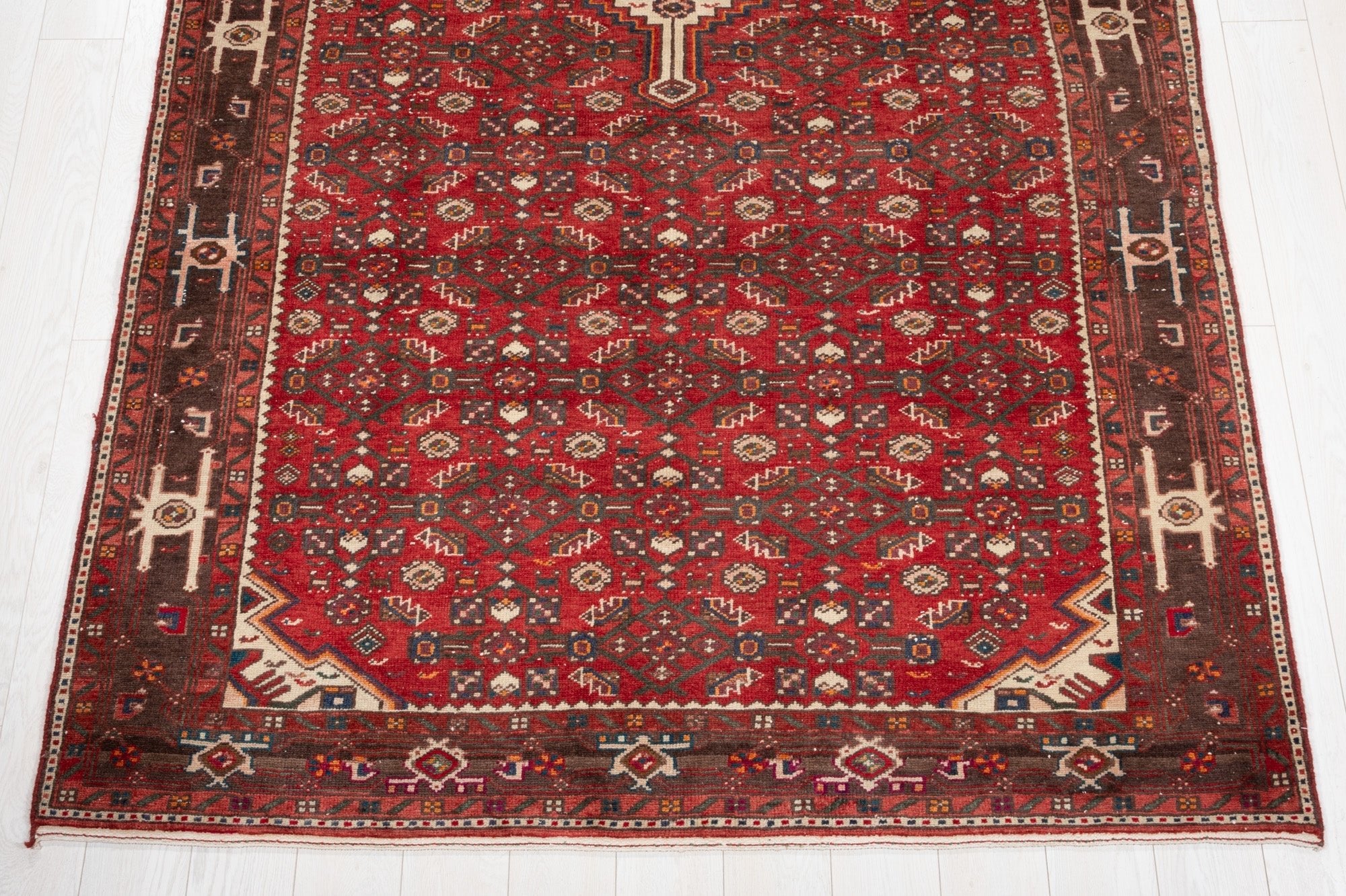 Hand-Knotted Vintage Wool Area Rug – 10' 6" x 5' 10" (321 x 178 cm) - Yasi & Fara