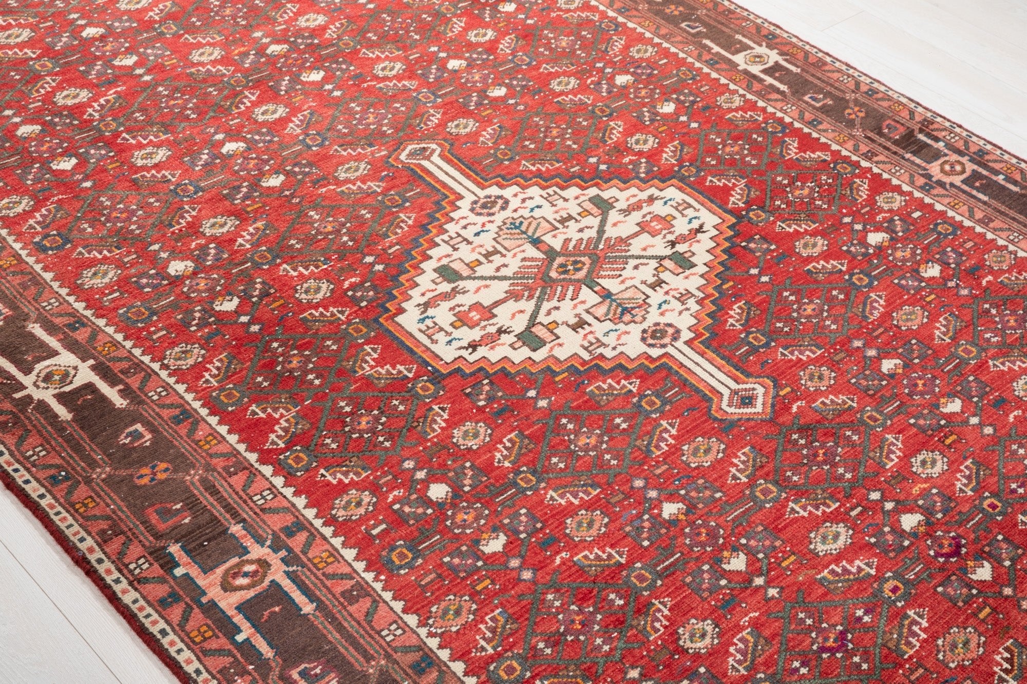 Hand-Knotted Vintage Wool Area Rug – 10' 6" x 5' 10" (321 x 178 cm) - Yasi & Fara