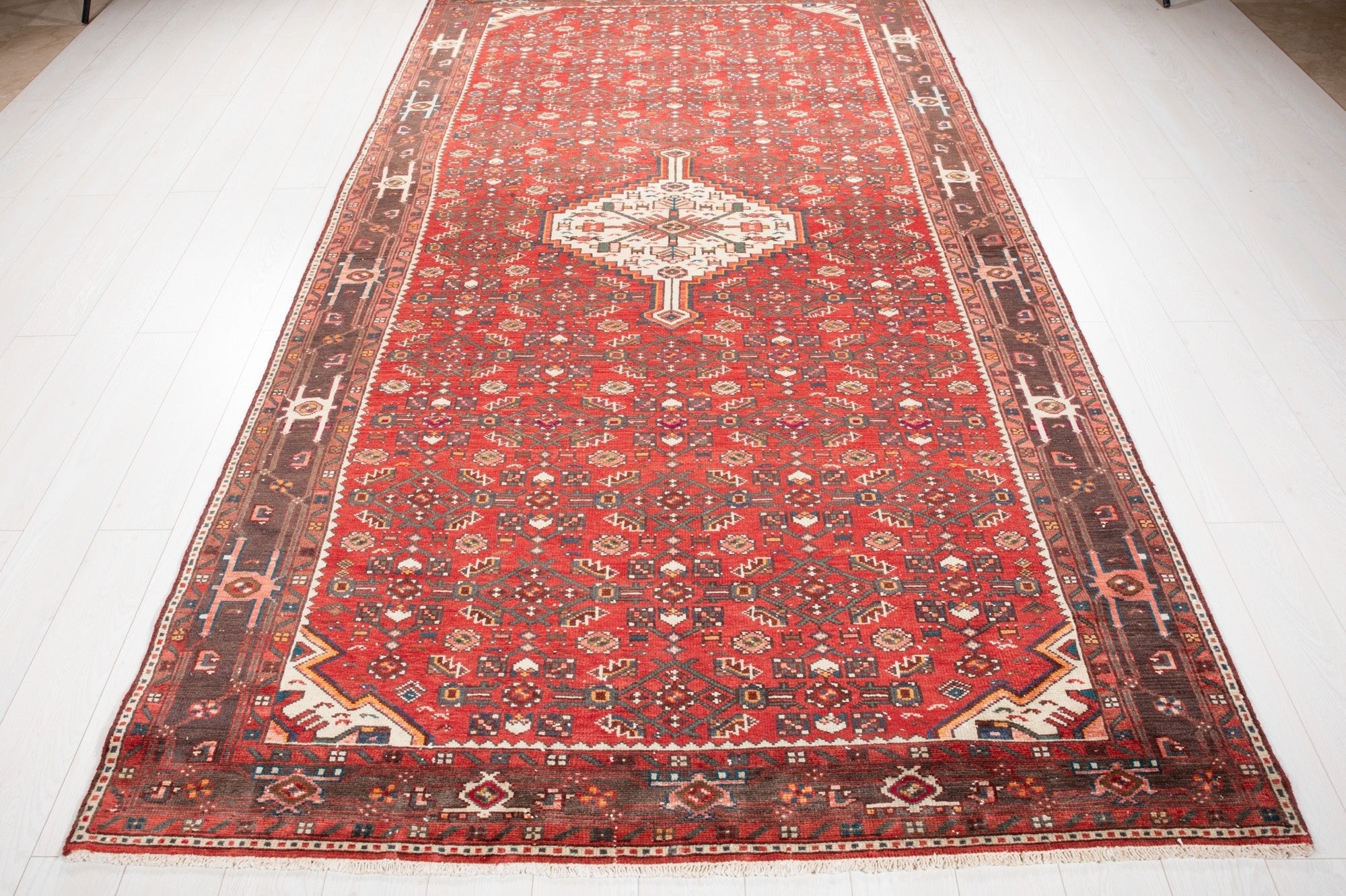 Hand-Knotted Vintage Wool Area Rug – 10' 6" x 5' 10" (321 x 178 cm) - Yasi & Fara