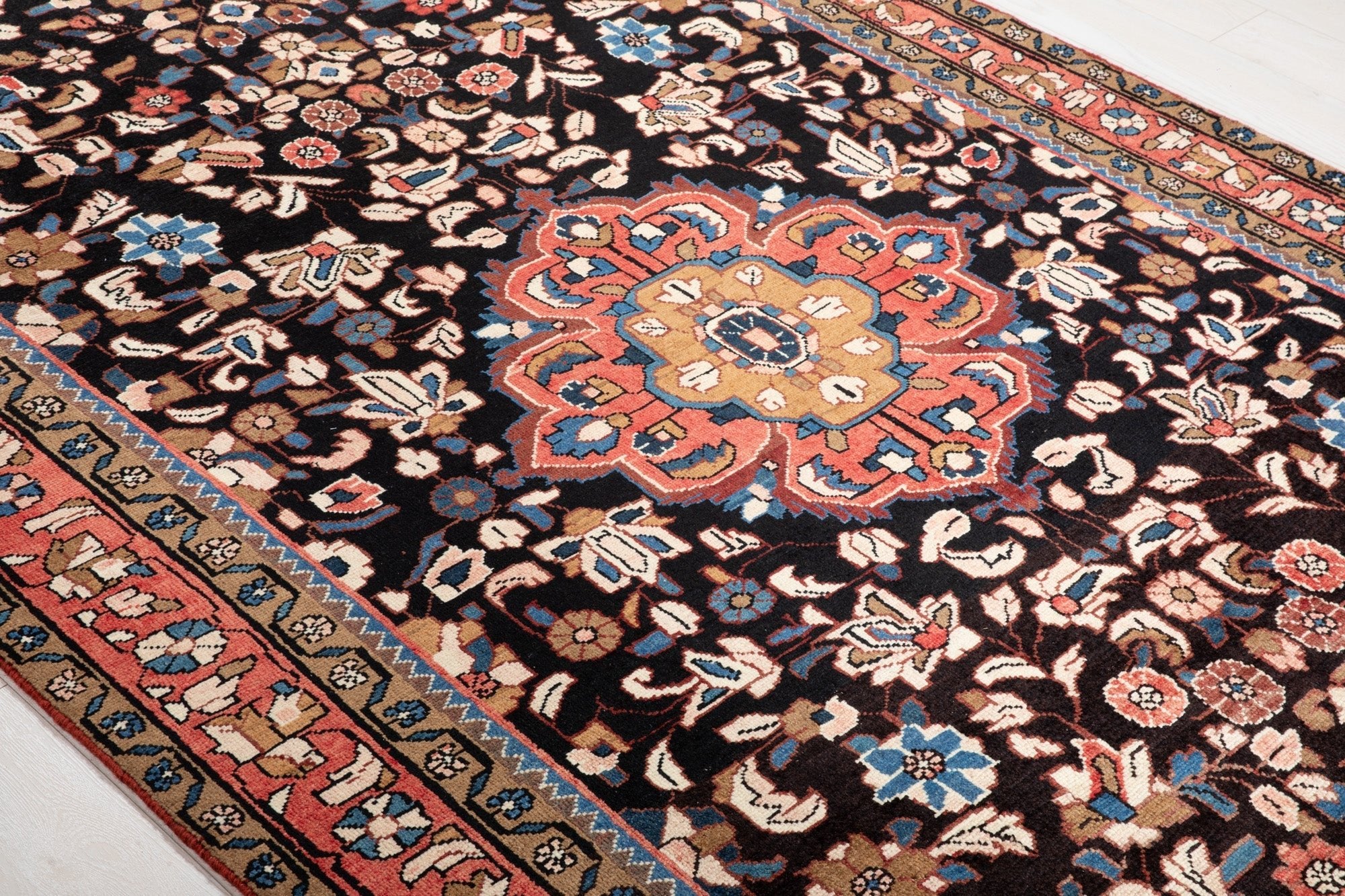 Hand-Knotted Vintage Wool Area Rug – 11' 8" x 5' 7" (355 × 170 cm) - Yasi & Fara