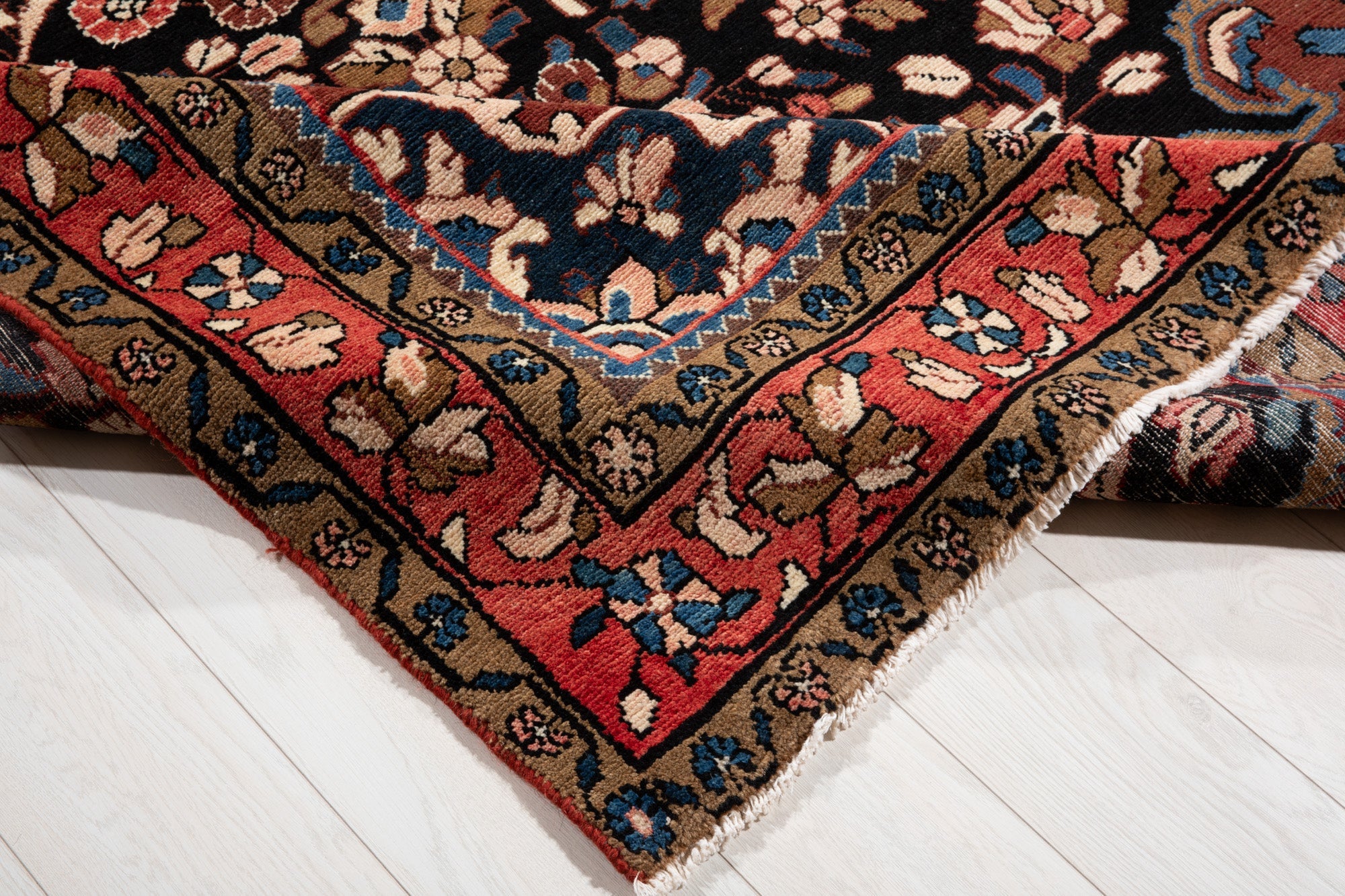 Hand-Knotted Vintage Wool Area Rug – 11' 8" x 5' 7" (355 × 170 cm) - Yasi & Fara