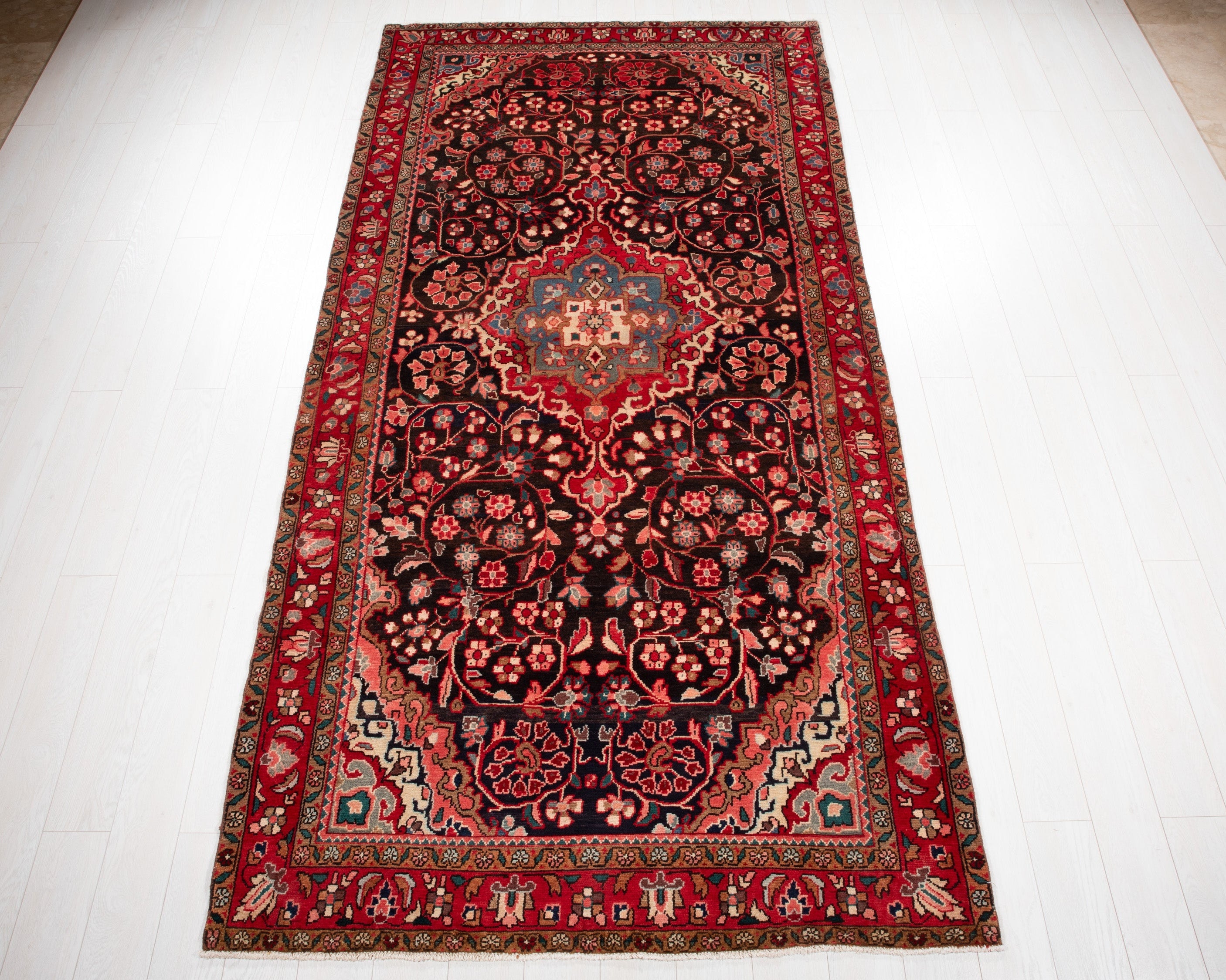 Hand-Knotted Vintage Wool Area Rug – 10' 8" x 5' 2" (324 x 158 cm) - Yasi & Fara