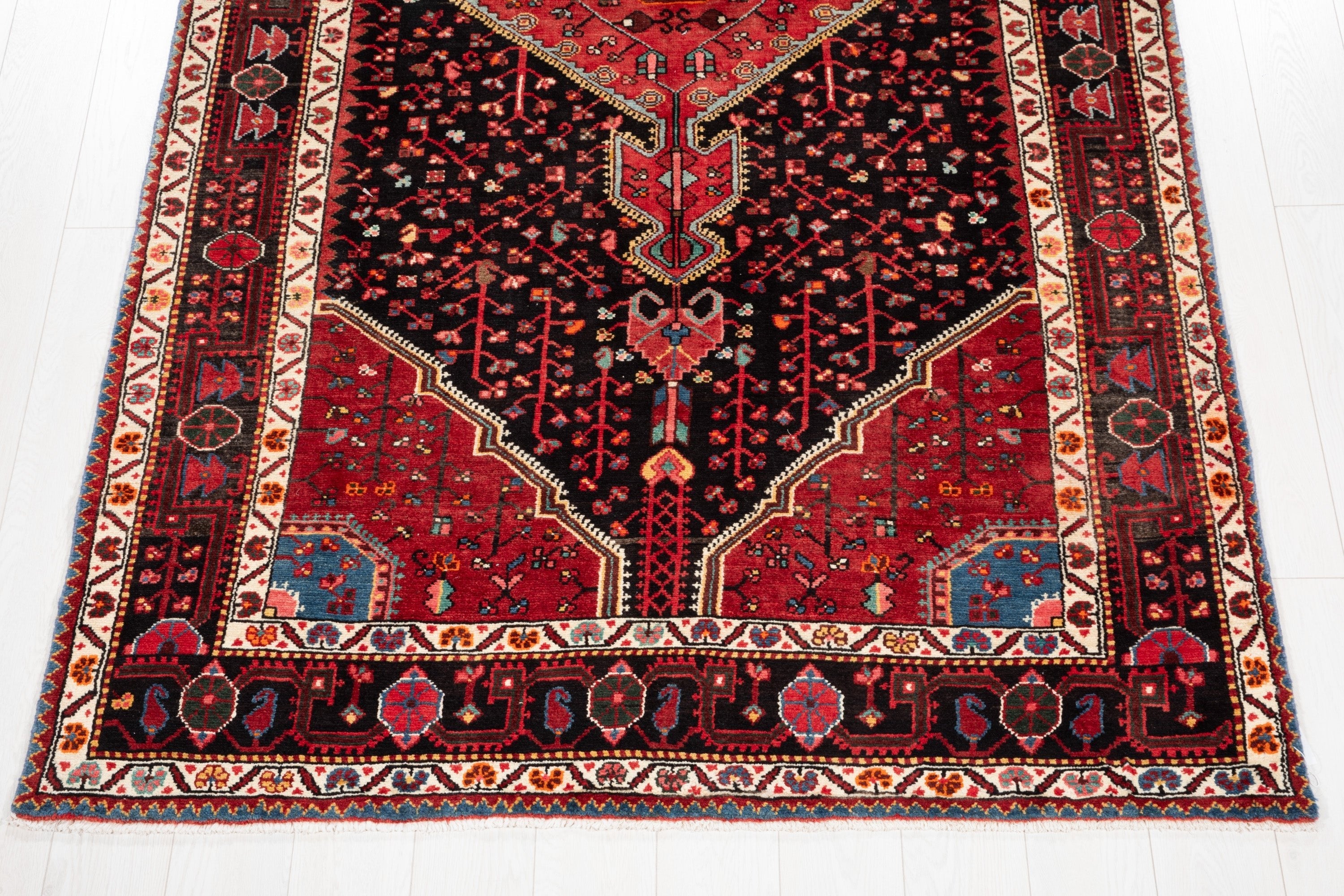 Hand-Knotted Vintage Wool Area Rug – 9' 10" x 5' 1" (301 x 154 cm) - Yasi & Fara