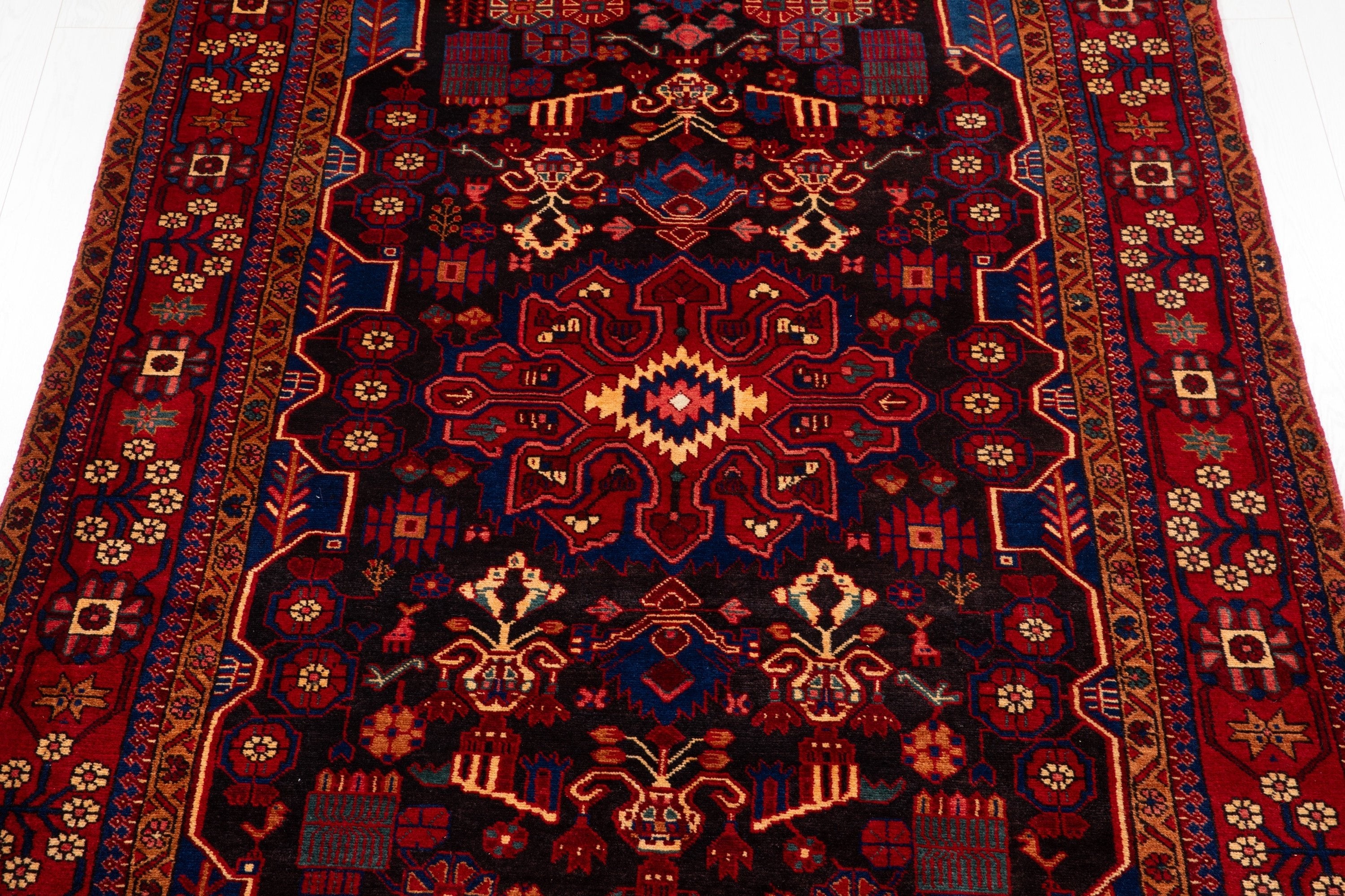 Hand-Knotted Vintage Wool Area Rug – 9' 10" x 5' 6" (299 x 169 cm) - Yasi & Fara