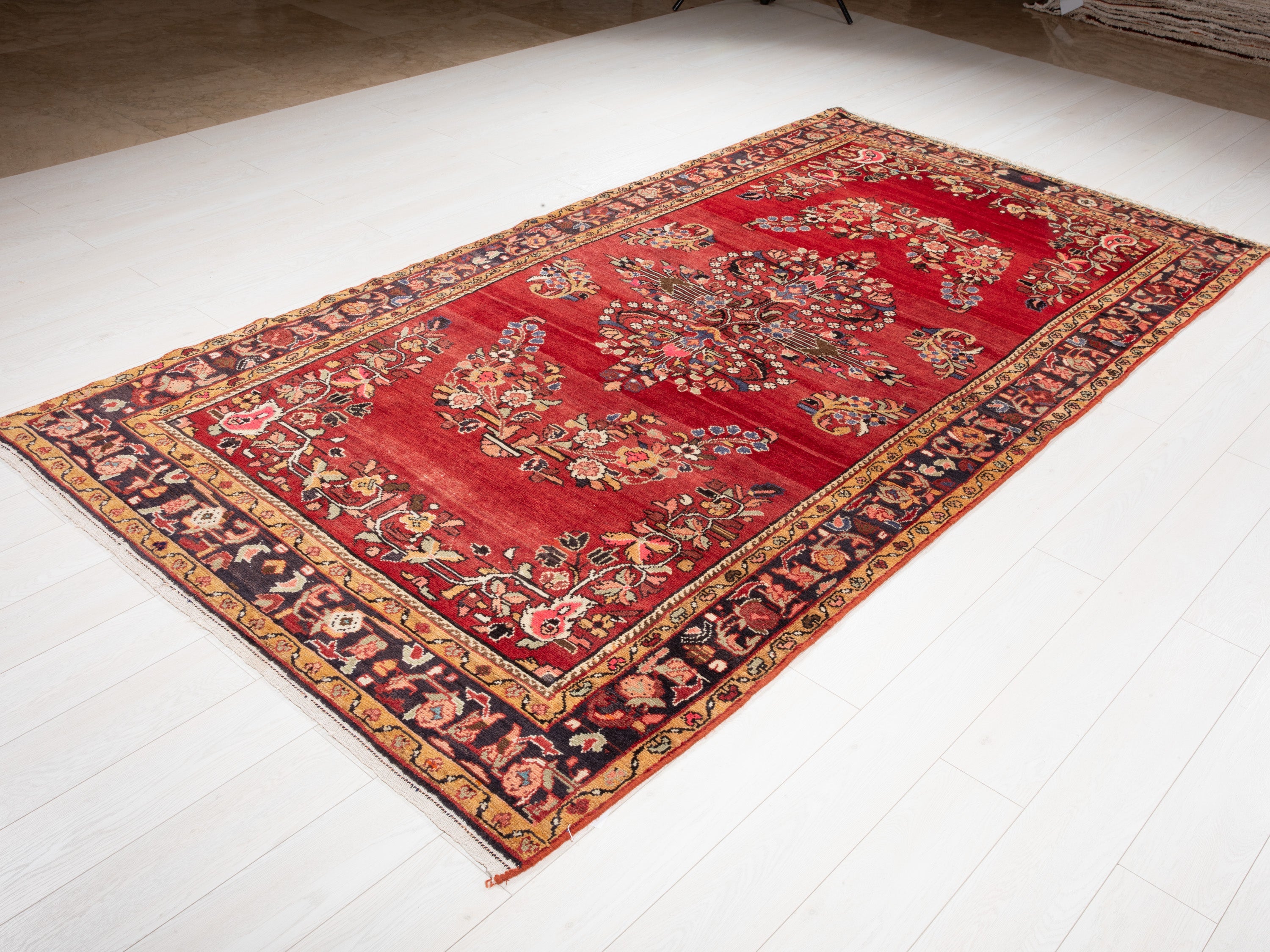 Hand-Knotted Vintage Wool Area Rug – 9' 10" x 5' 2" (300 x 157 cm) - Yasi & Fara