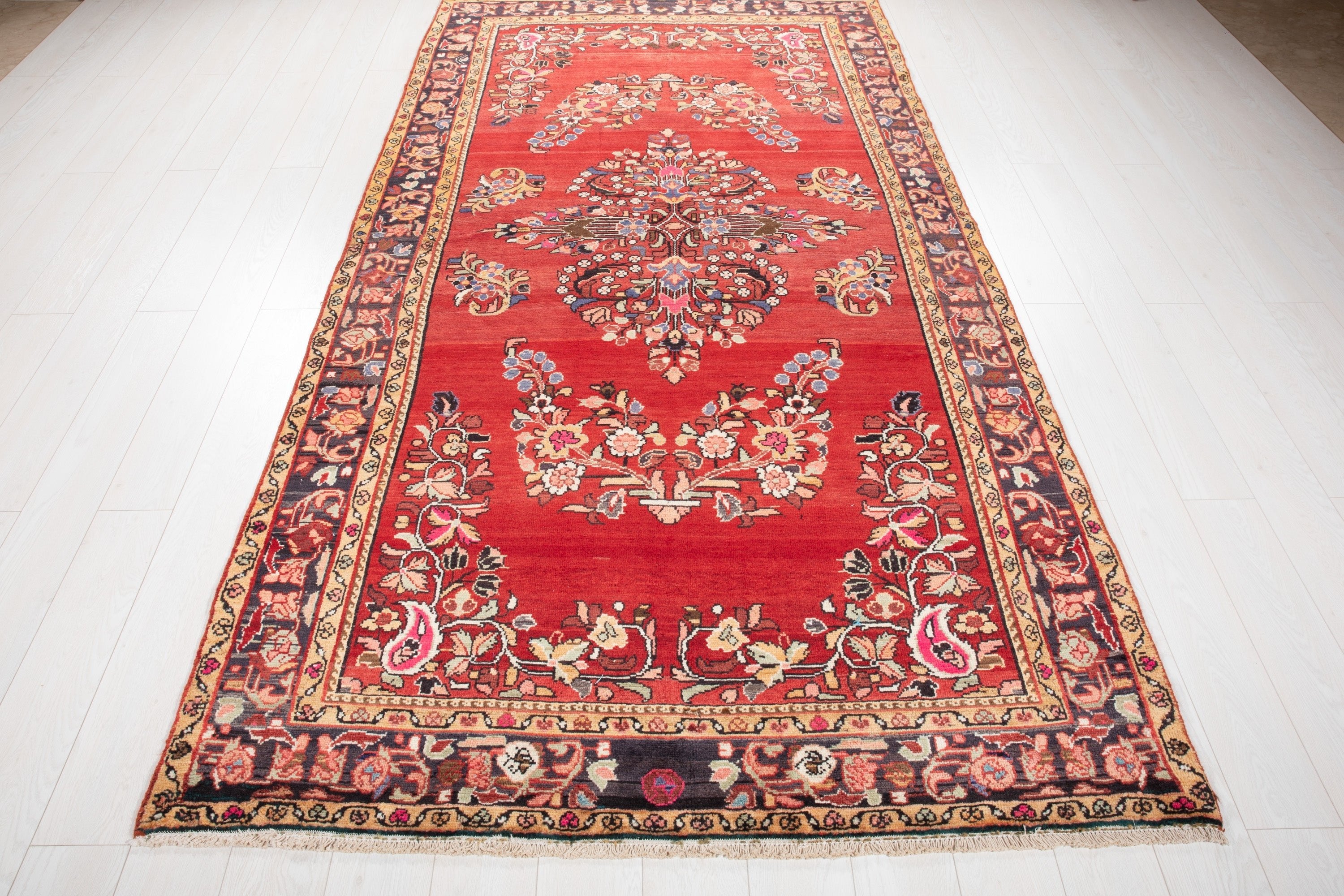 Hand-Knotted Vintage Wool Area Rug – 9' 10" x 5' 2" (300 x 157 cm) - Yasi & Fara