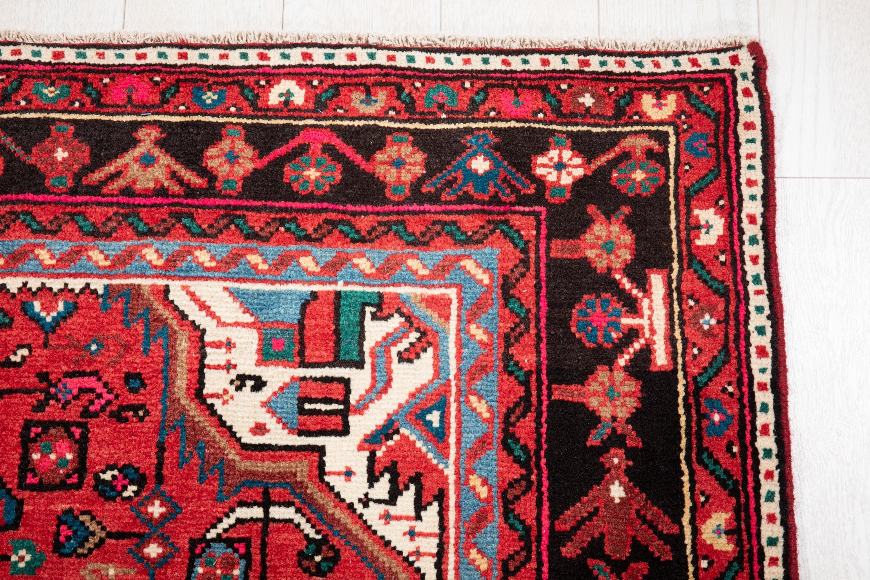 Hand-Knotted Vintage Wool Area Rug – 9' 10" x 5' 3" (300 x 161 cm) - Yasi & Fara
