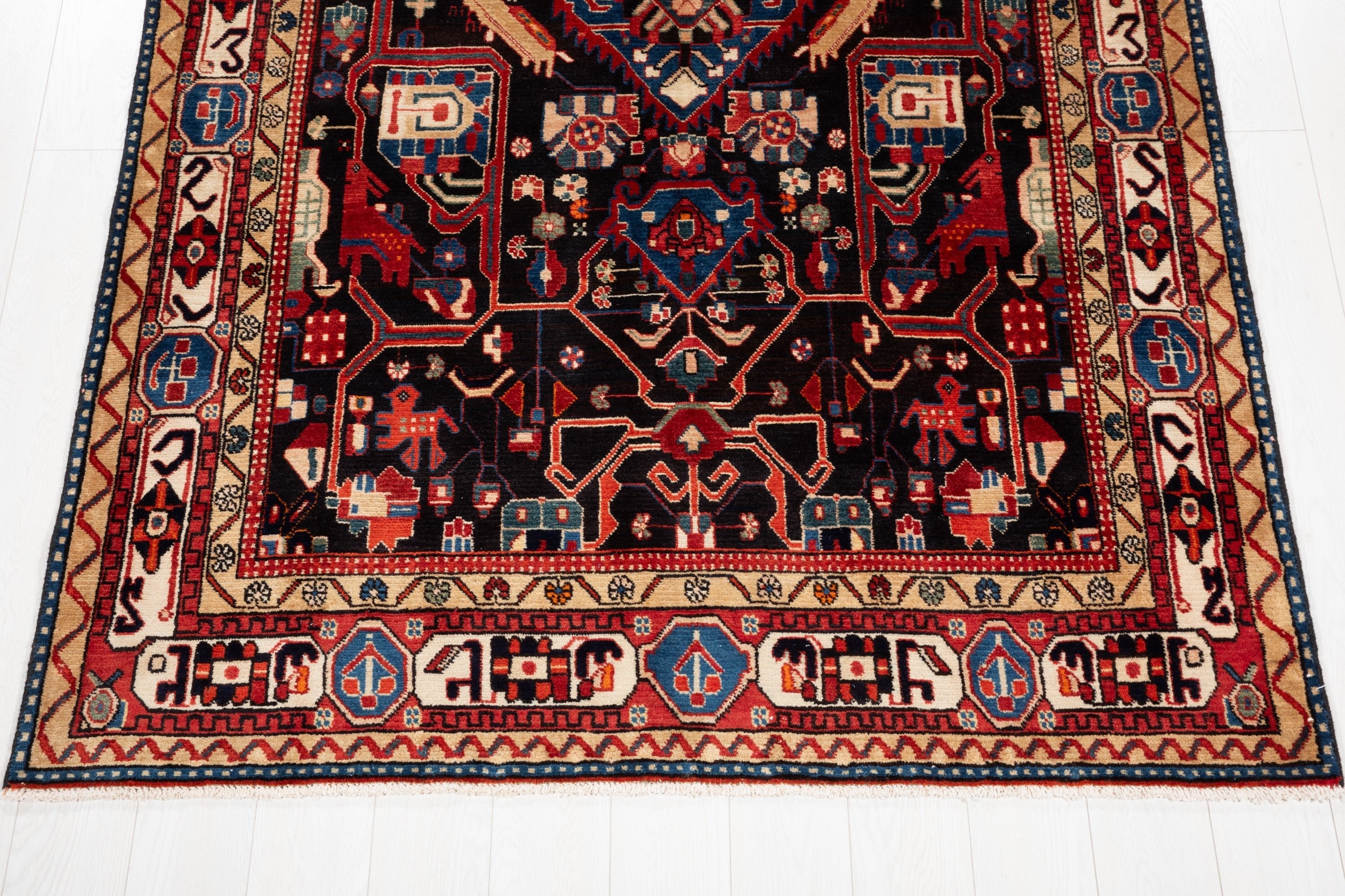 Hand-Knotted Vintage Wool Area Rug – 10' 3" x 5' 4" (313 x 164 cm) - Yasi & Fara