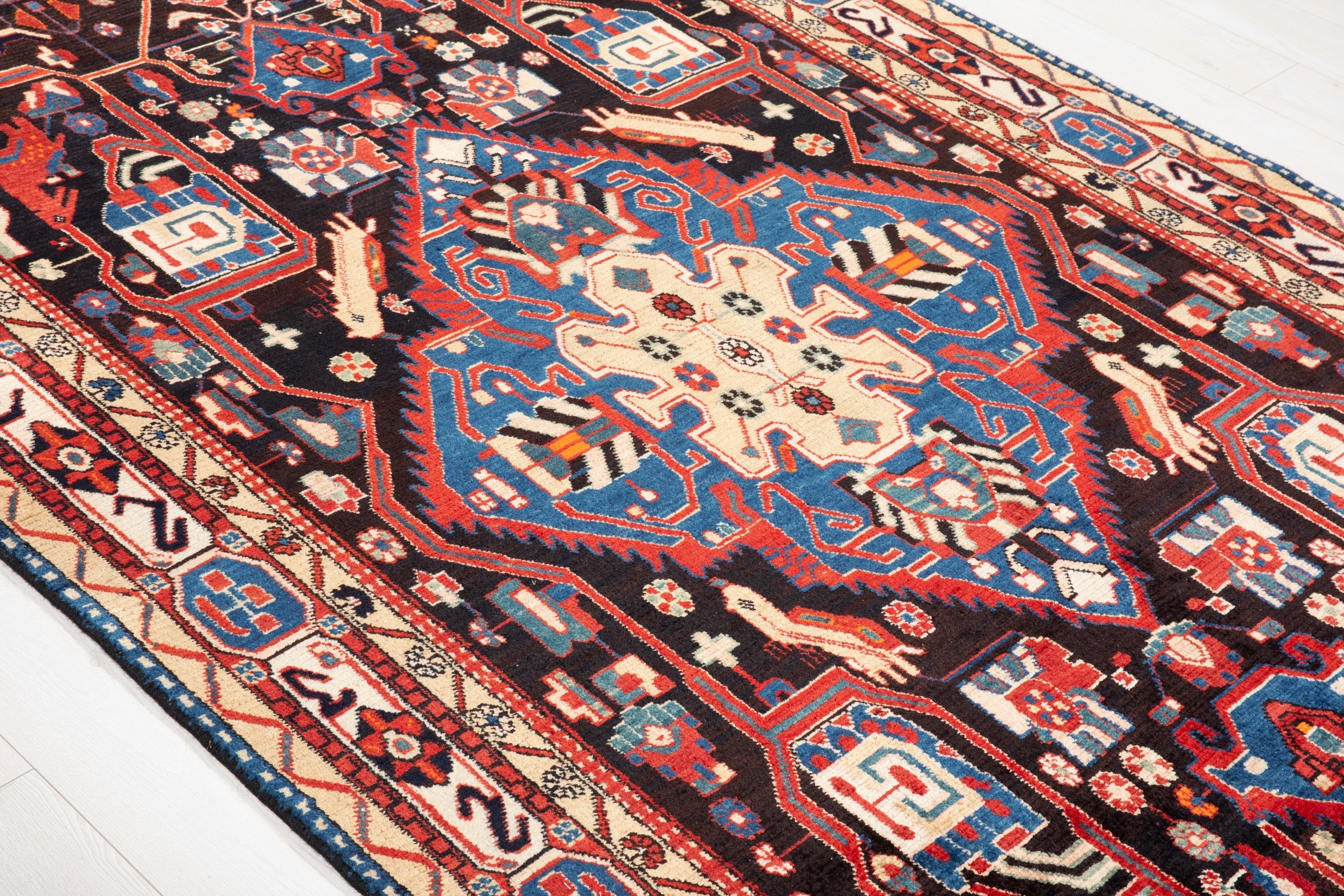 Hand-Knotted Vintage Wool Area Rug – 10' 3" x 5' 4" (313 x 164 cm) - Yasi & Fara
