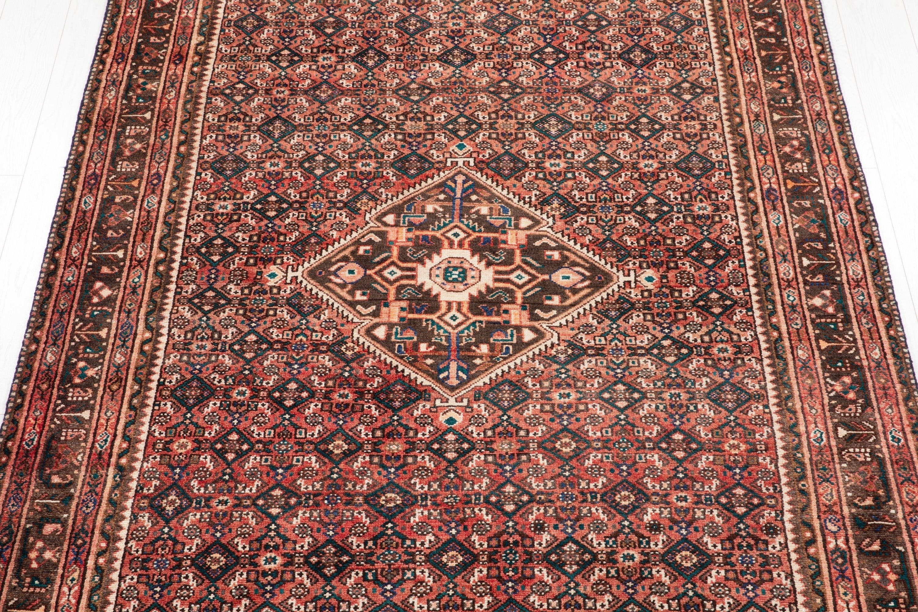 Hand-Knotted Vintage Wool Area Rug – 10' 2" x 5' 4" (310 x 163 cm) - Yasi & Fara