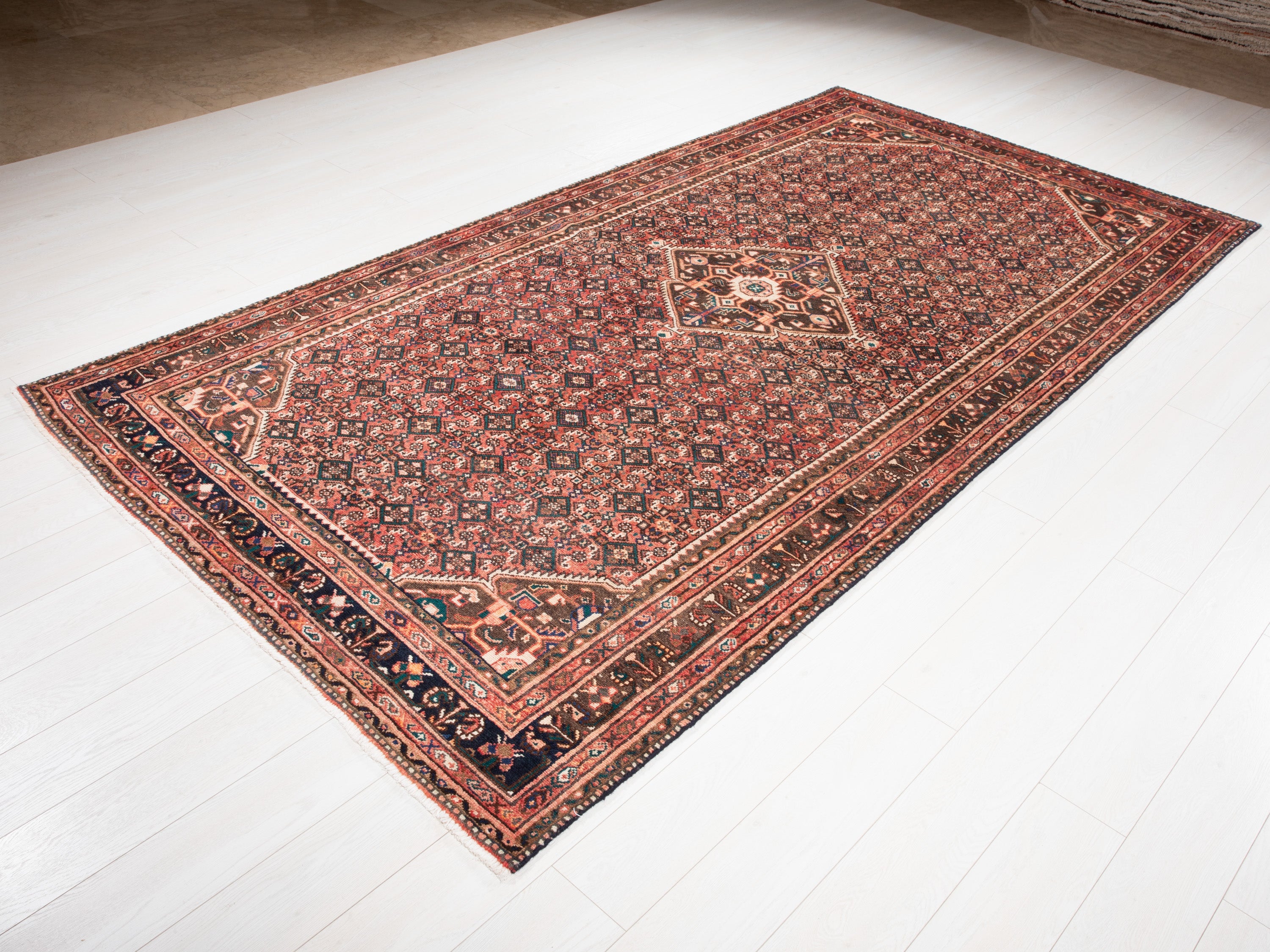 Hand-Knotted Vintage Wool Area Rug – 10' 2" x 5' 4" (310 x 163 cm) - Yasi & Fara