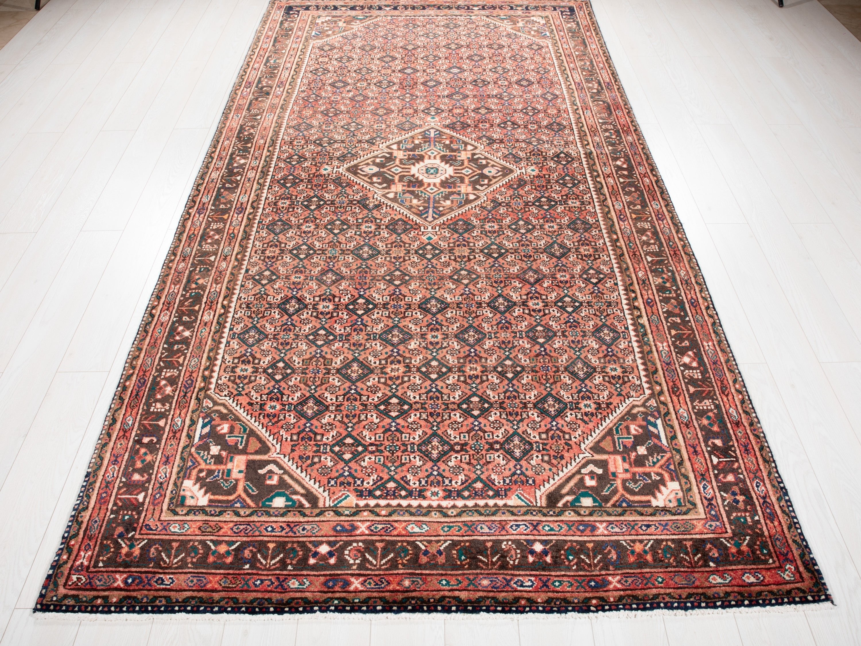 Hand-Knotted Vintage Wool Area Rug – 10' 2" x 5' 4" (310 x 163 cm) - Yasi & Fara