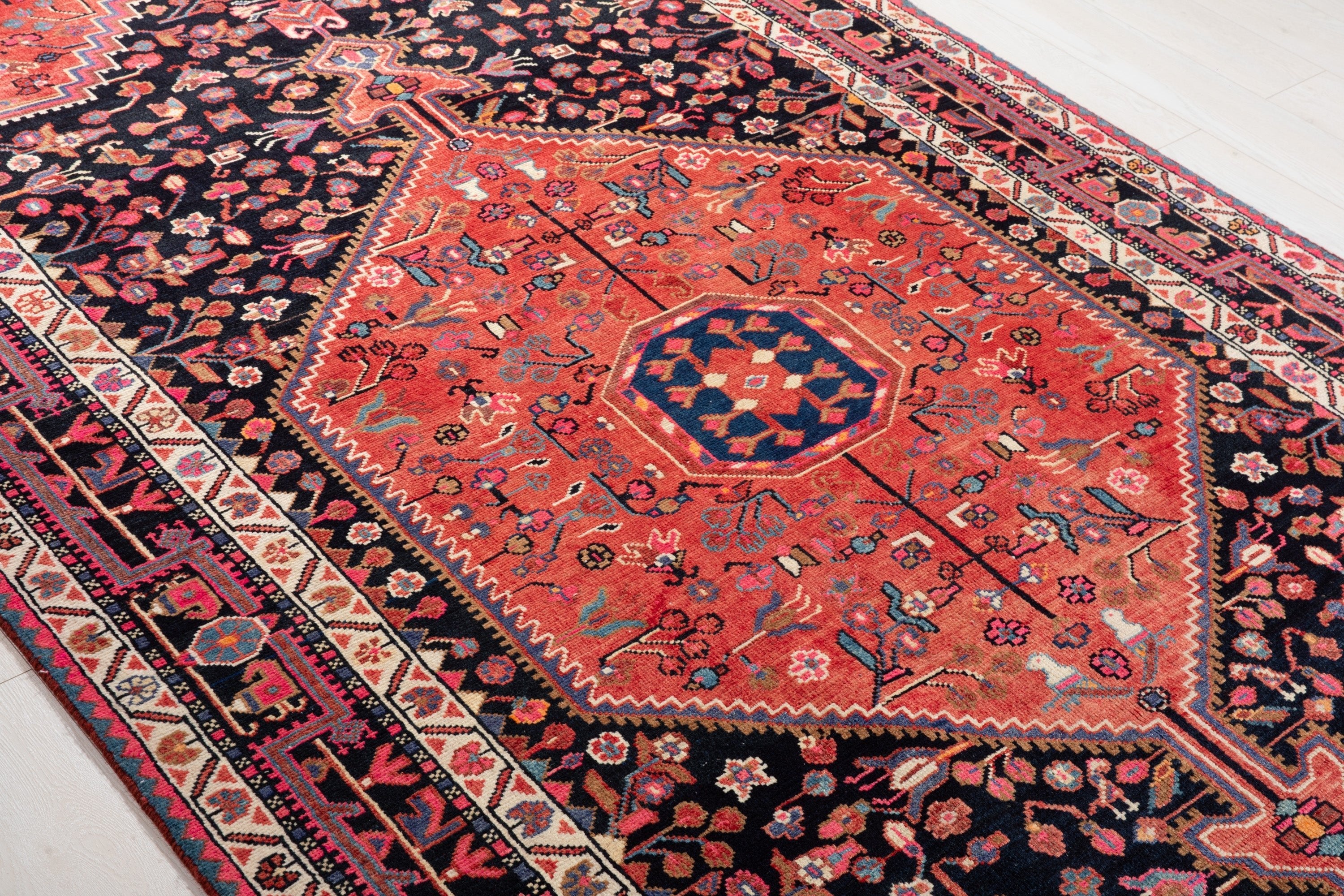 Hand-Knotted Vintage Wool Area Rug – 11' 3" x 5' 5" (342 x 164 cm) - Yasi & Fara