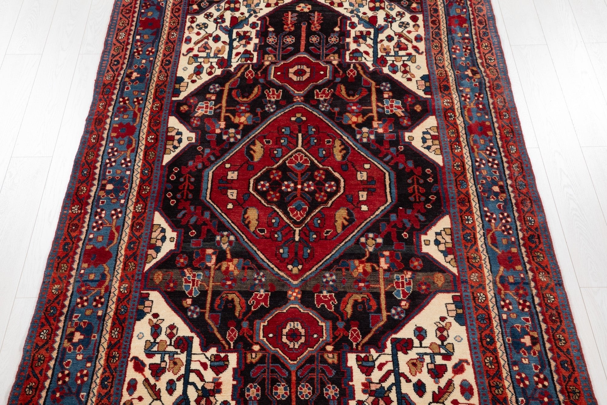 Hand-Knotted Vintage Wool Area Rug – 9' 10" x 5' 4" (301 × 162 cm) - Yasi & Fara