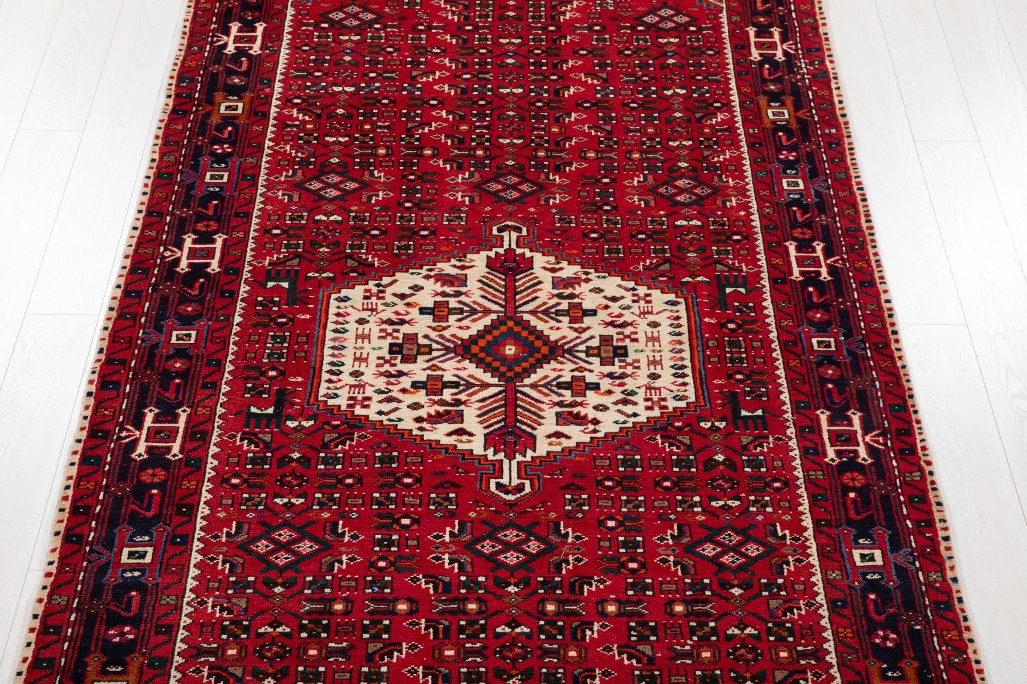 Hand-Knotted Vintage Wool Area Rug – 10' 4" x 5' 3" (314 × 159 cm) - Yasi & Fara