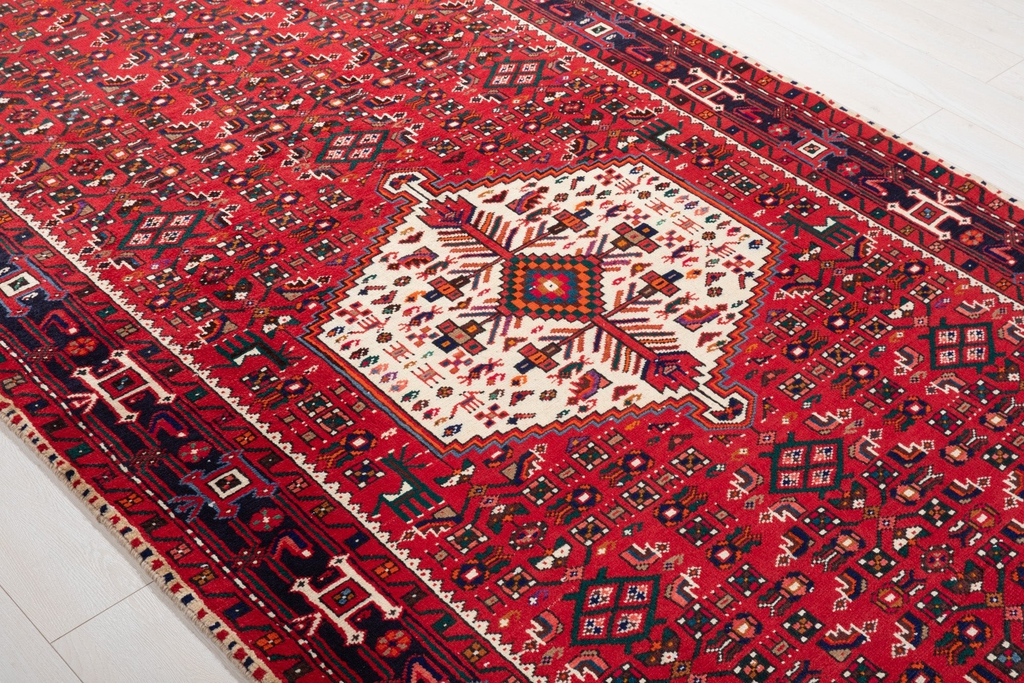 Hand-Knotted Vintage Wool Area Rug – 10' 4" x 5' 3" (314 × 159 cm) - Yasi & Fara
