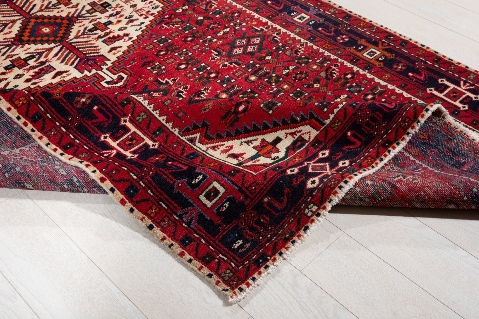 Hand-Knotted Vintage Wool Area Rug – 10' 4" x 5' 3" (314 × 159 cm) - Yasi & Fara