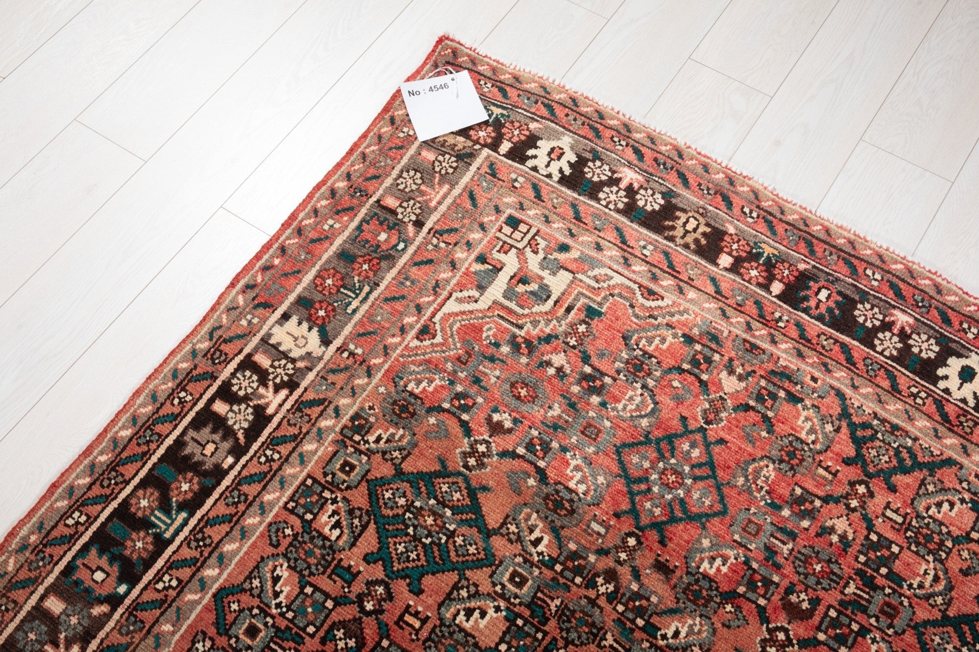 Hand-Knotted Vintage Wool Area Rug – 10' 6" x 5' 5" (320 × 166 cm) - Yasi & Fara