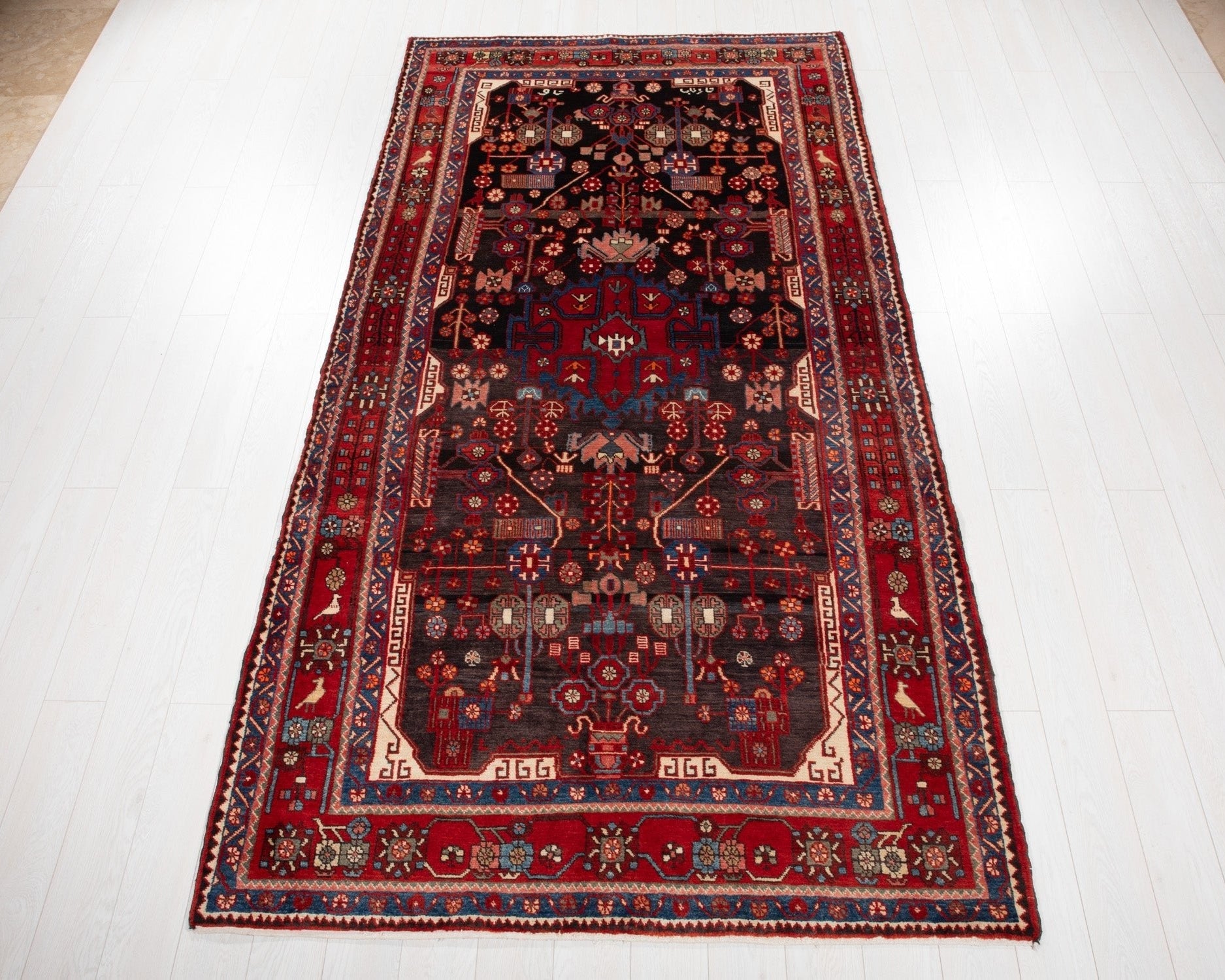 Hand-Knotted Vintage Wool Area Rug – 10' 3" x 5' 4" (313 × 163 cm) - Yasi & Fara