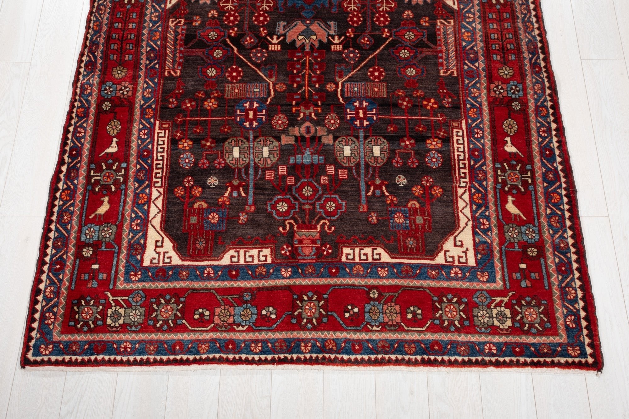 Hand-Knotted Vintage Wool Area Rug – 10' 3" x 5' 4" (313 × 163 cm) - Yasi & Fara