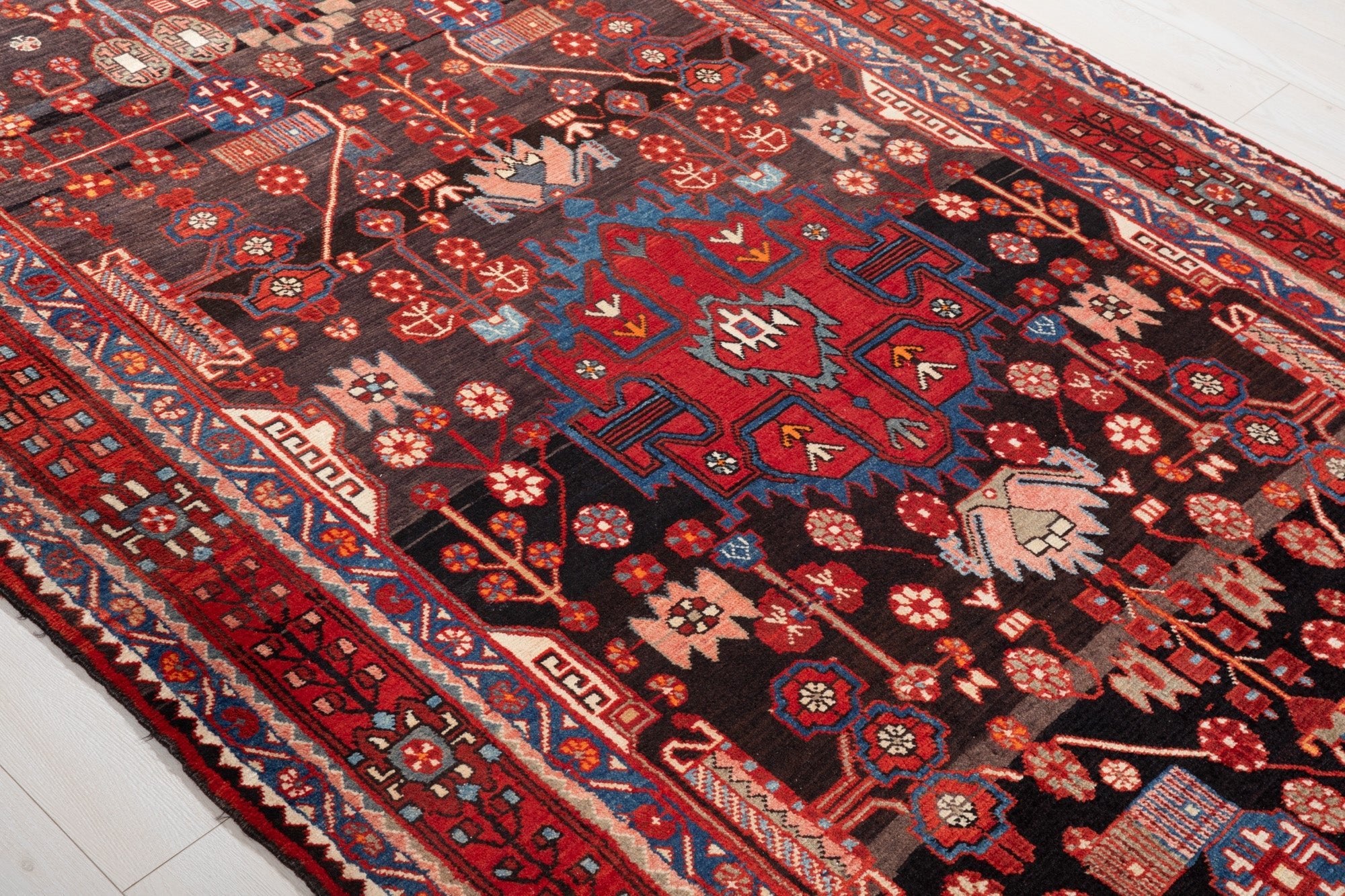 Hand-Knotted Vintage Wool Area Rug – 10' 3" x 5' 4" (313 × 163 cm) - Yasi & Fara