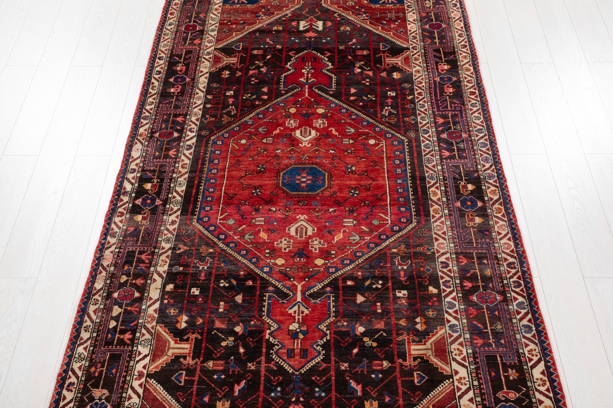 Hand-Knotted Vintage Wool Area Rug – 10' 5" x 5' (318 x 152 cm) - Yasi & Fara