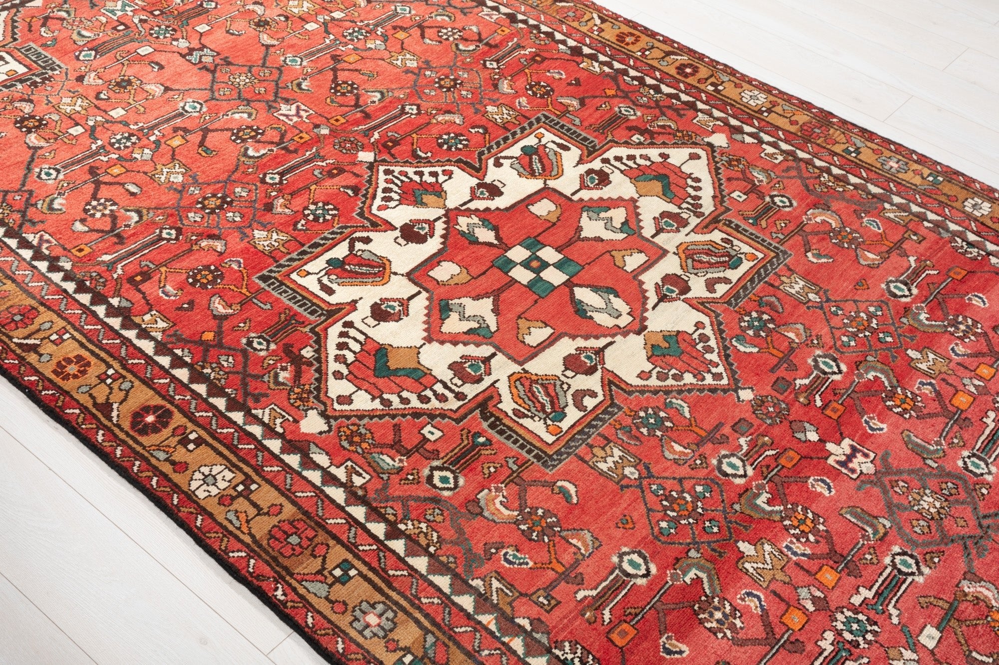 Hand-Knotted Vintage Wool Area Rug – 9' 10" x 5' 4" (300 x 163 cm) - Yasi & Fara