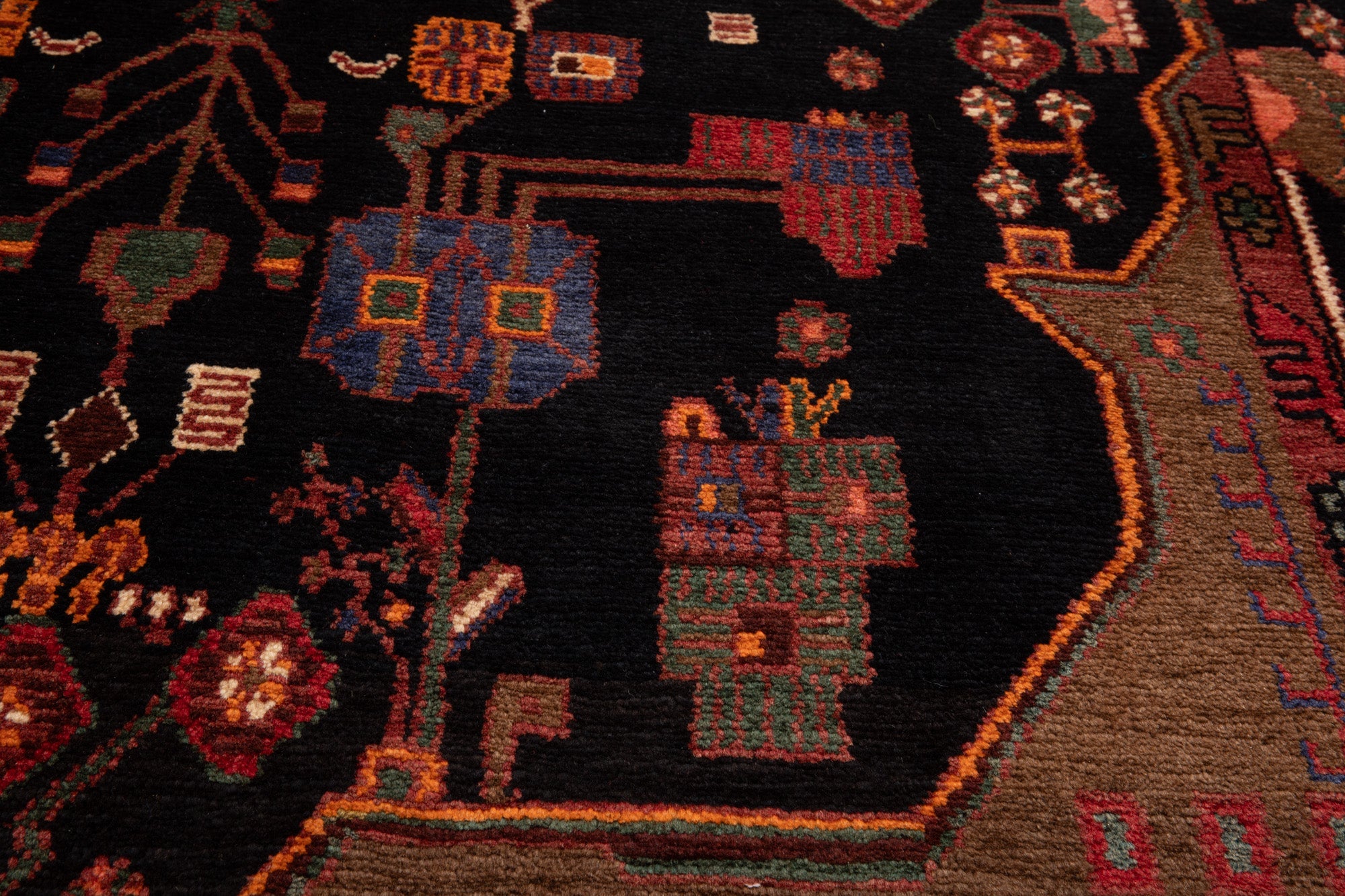 Hand-Knotted Vintage Wool Area Rug – 9' 2" x 4' 11" (280 × 151 cm) - Yasi & Fara