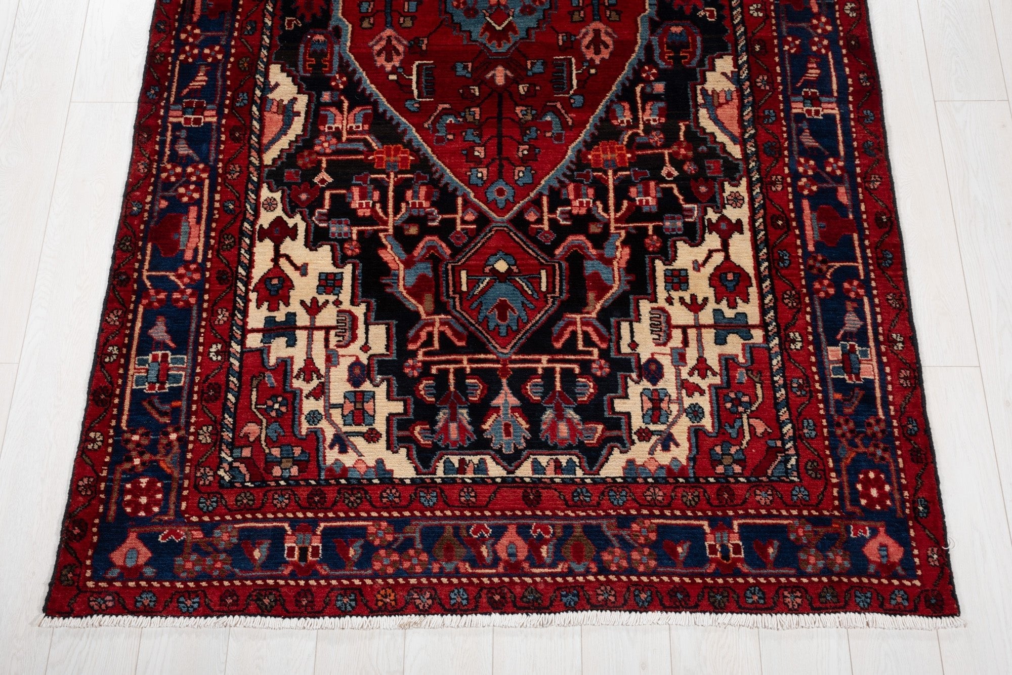 Hand-Knotted Vintage Wool Area Rug – 9' 1" x 5' 1" (277 × 155 cm) - Yasi & Fara