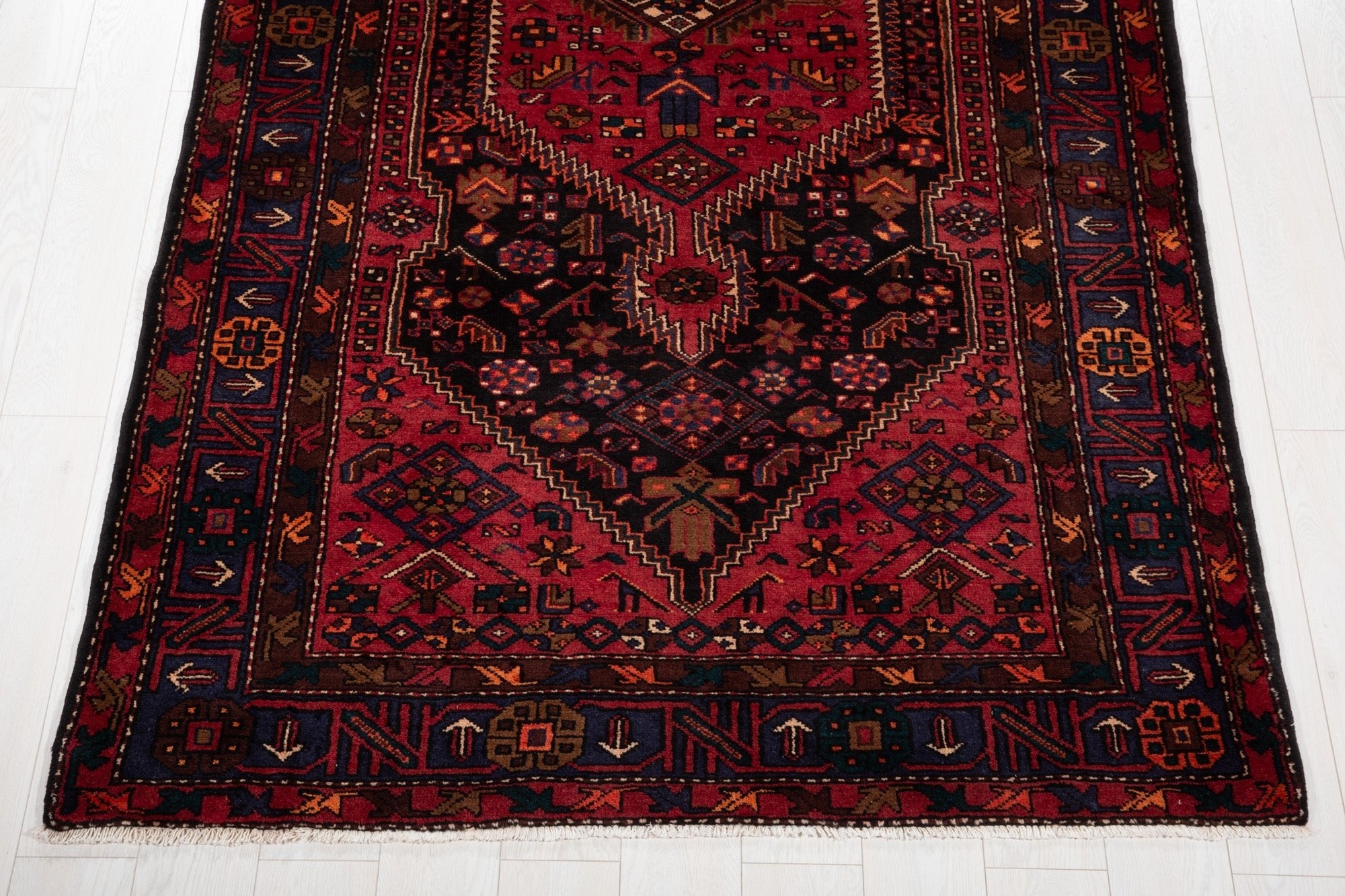 Hand-Knotted Vintage Wool Area Rug – 8' 11" x 5' 1" (271 × 154 cm) - Yasi & Fara