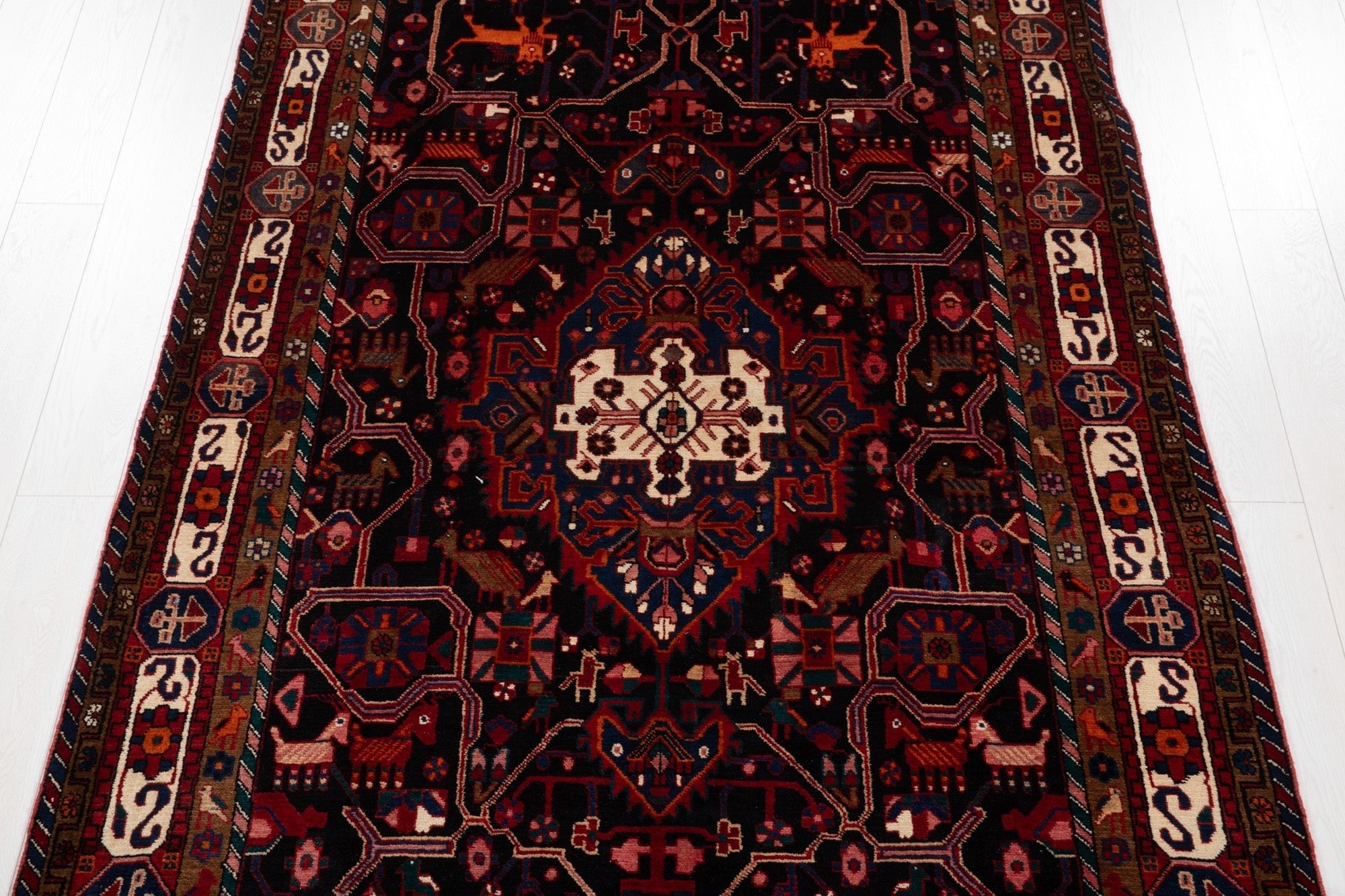 Hand-Knotted Vintage Wool Area Rug – 9' 4" x 5' 3" (285 × 161 cm) - Yasi & Fara