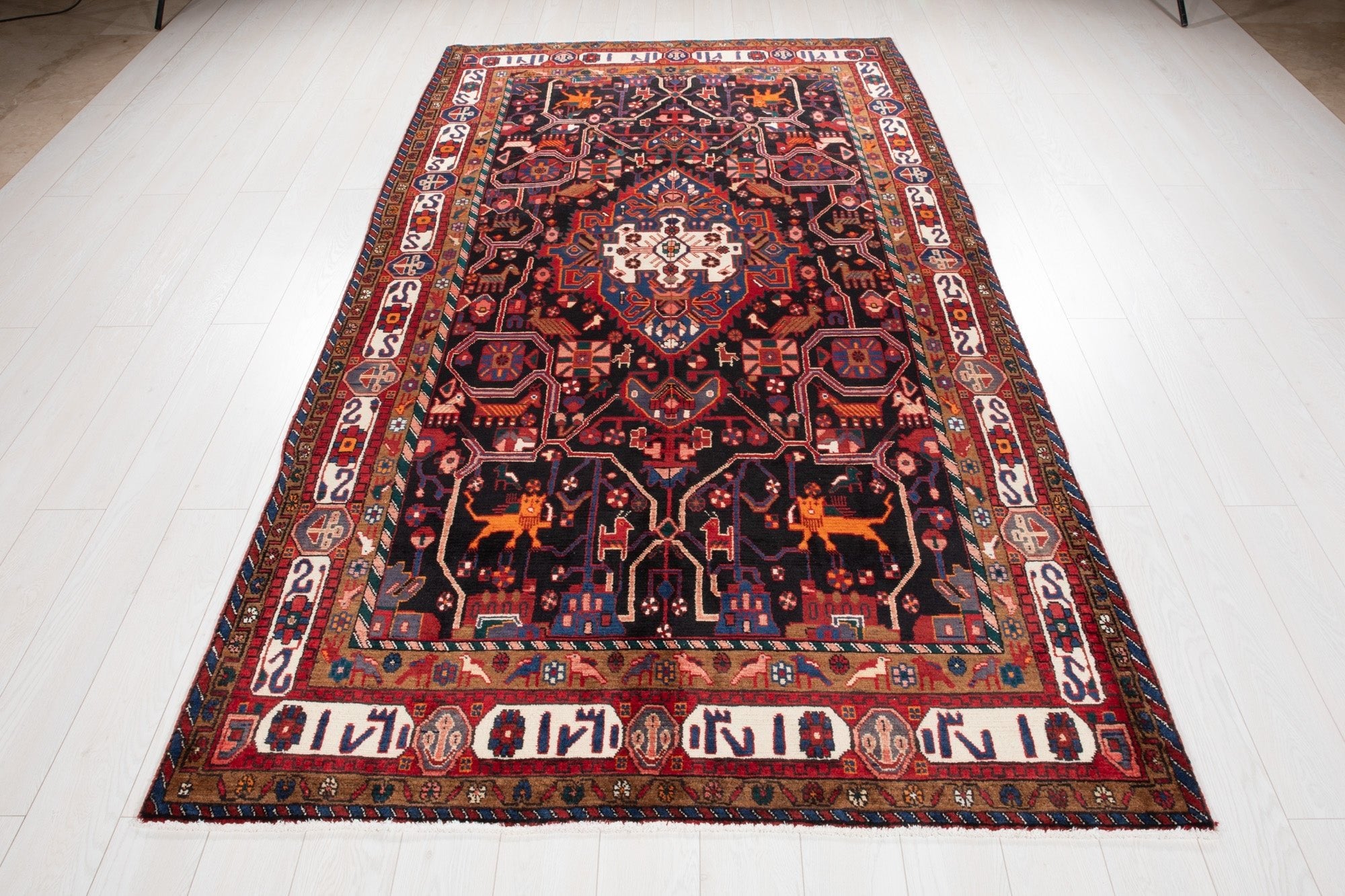 Hand-Knotted Vintage Wool Area Rug – 9' 4" x 5' 3" (285 × 161 cm) - Yasi & Fara