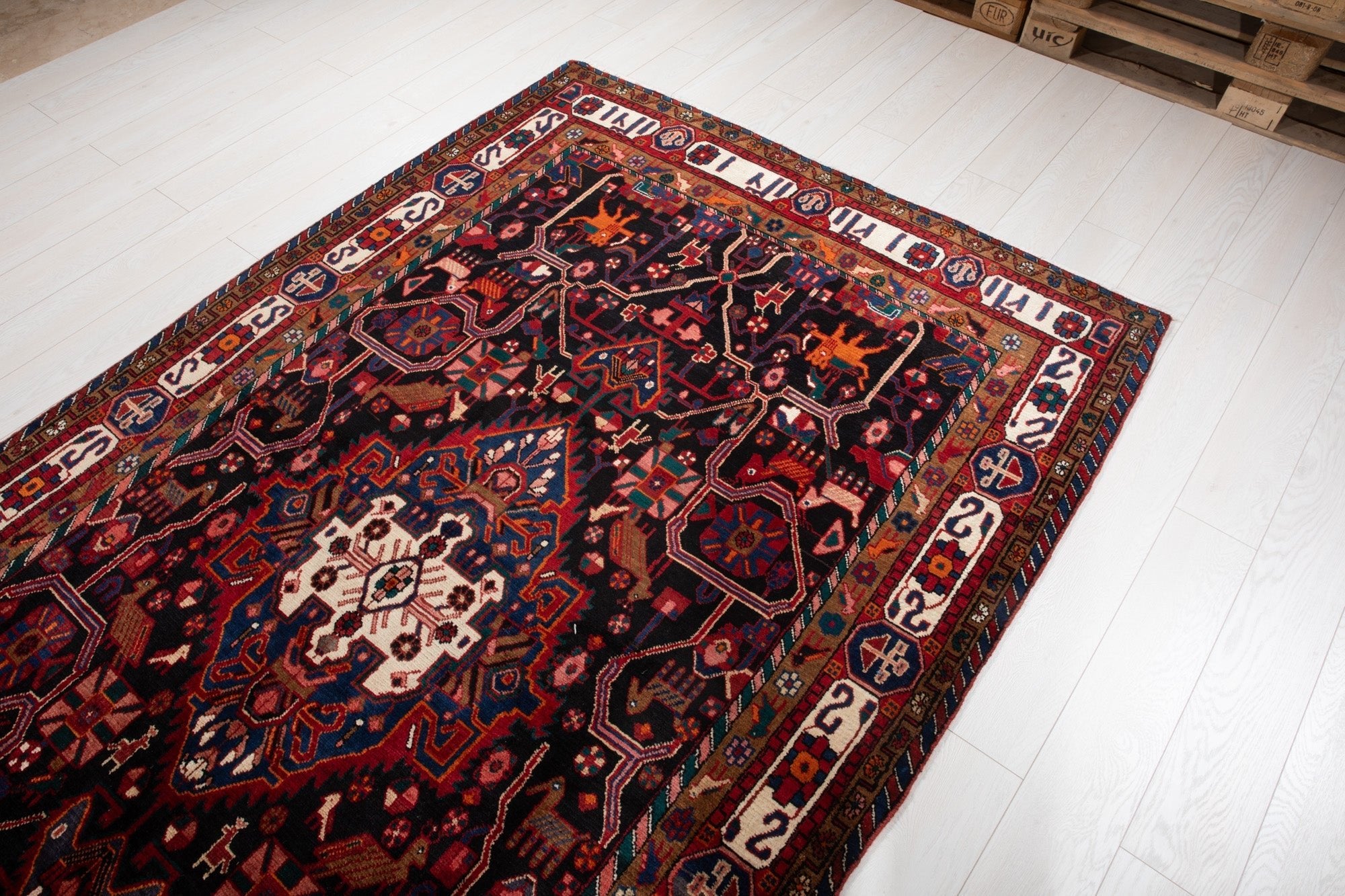 Hand-Knotted Vintage Wool Area Rug – 9' 4" x 5' 3" (285 × 161 cm) - Yasi & Fara